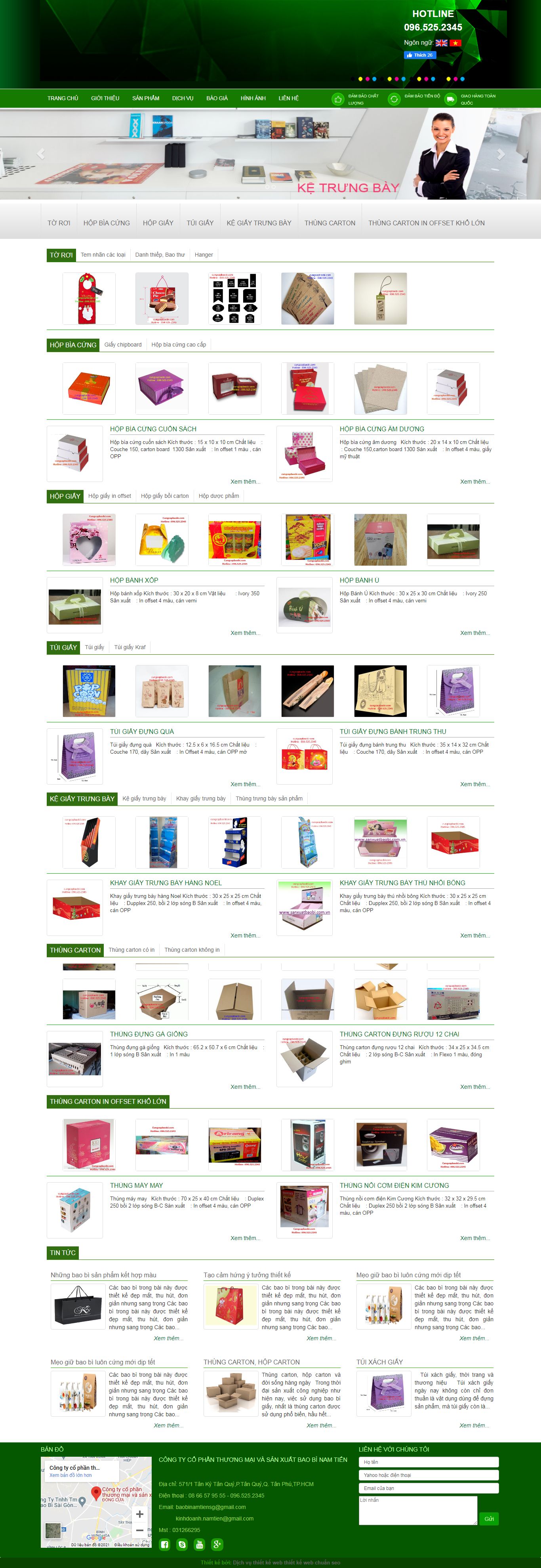 Thiết kế Website web bán bao bì - cungcapbaobicom
