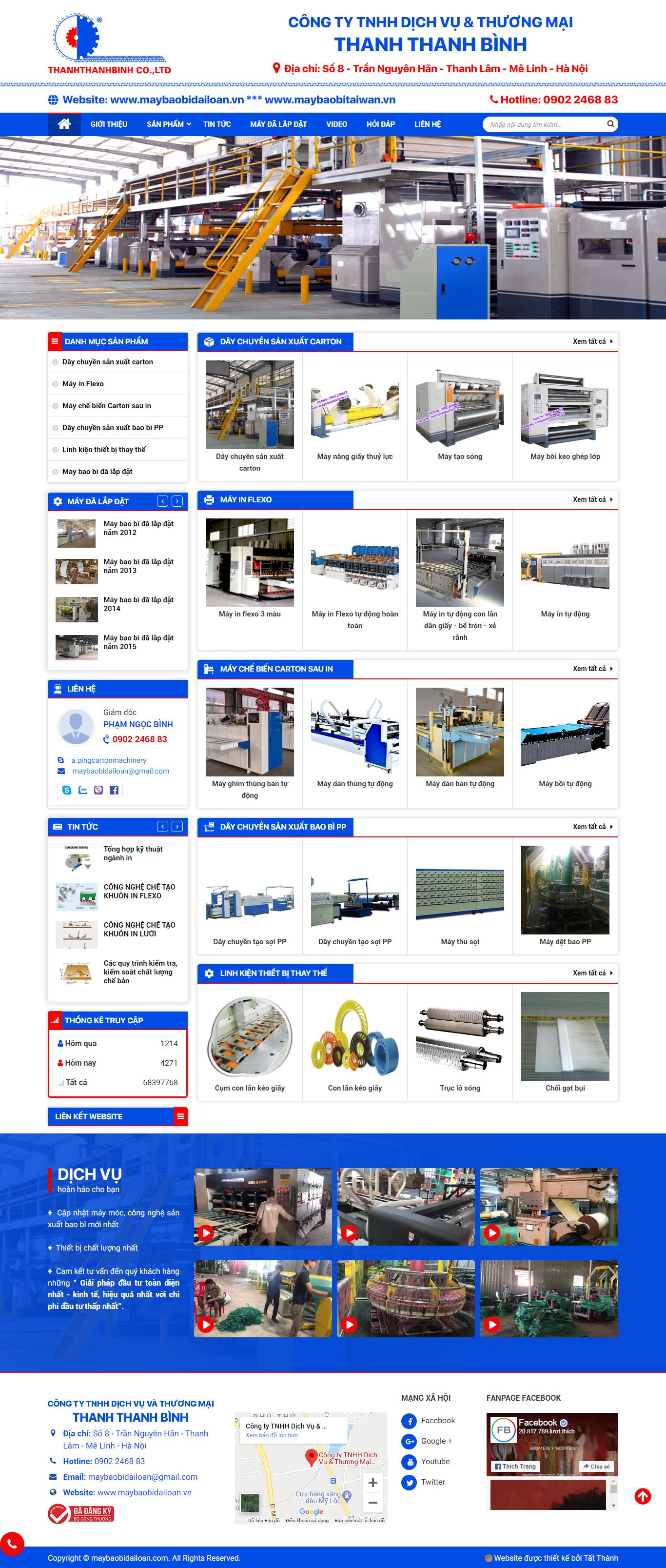 Thiết kế Website web bán bao bì - maybaobidailoanvn