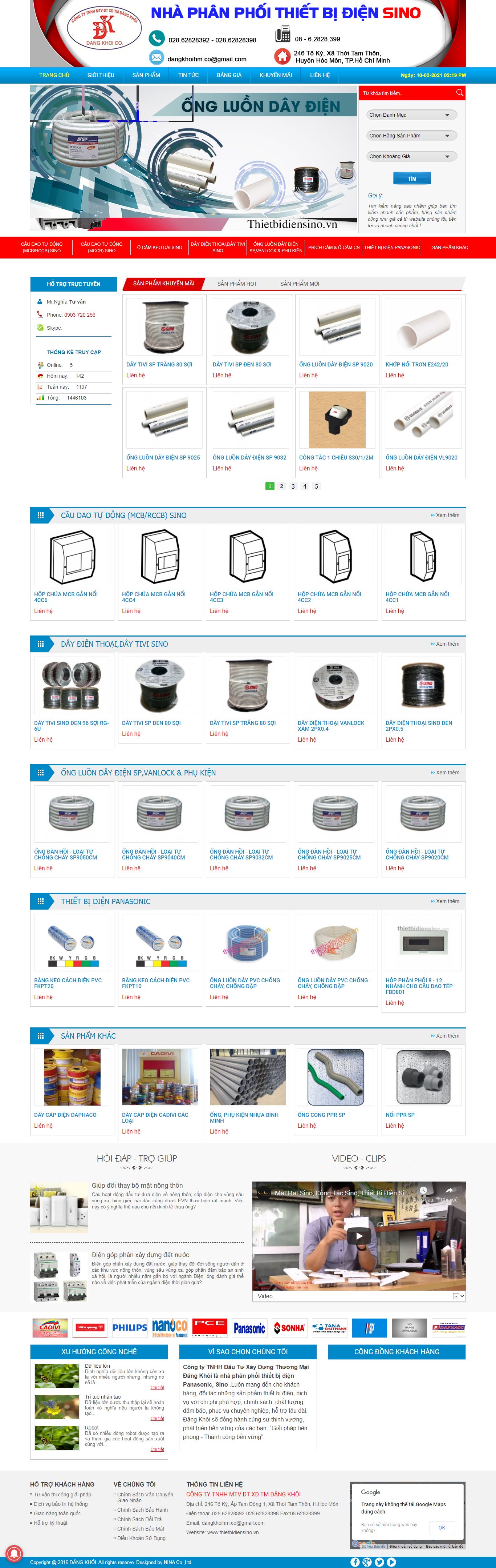 Thiết kế Website web thiết bị ngành điện - thietbidiensinovn
