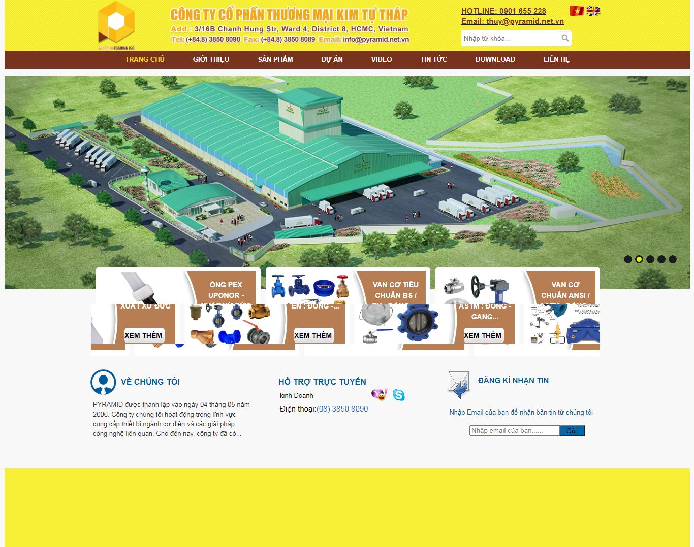 Thiết kế Website web thiết bị ngành nước - pyramidnetvn