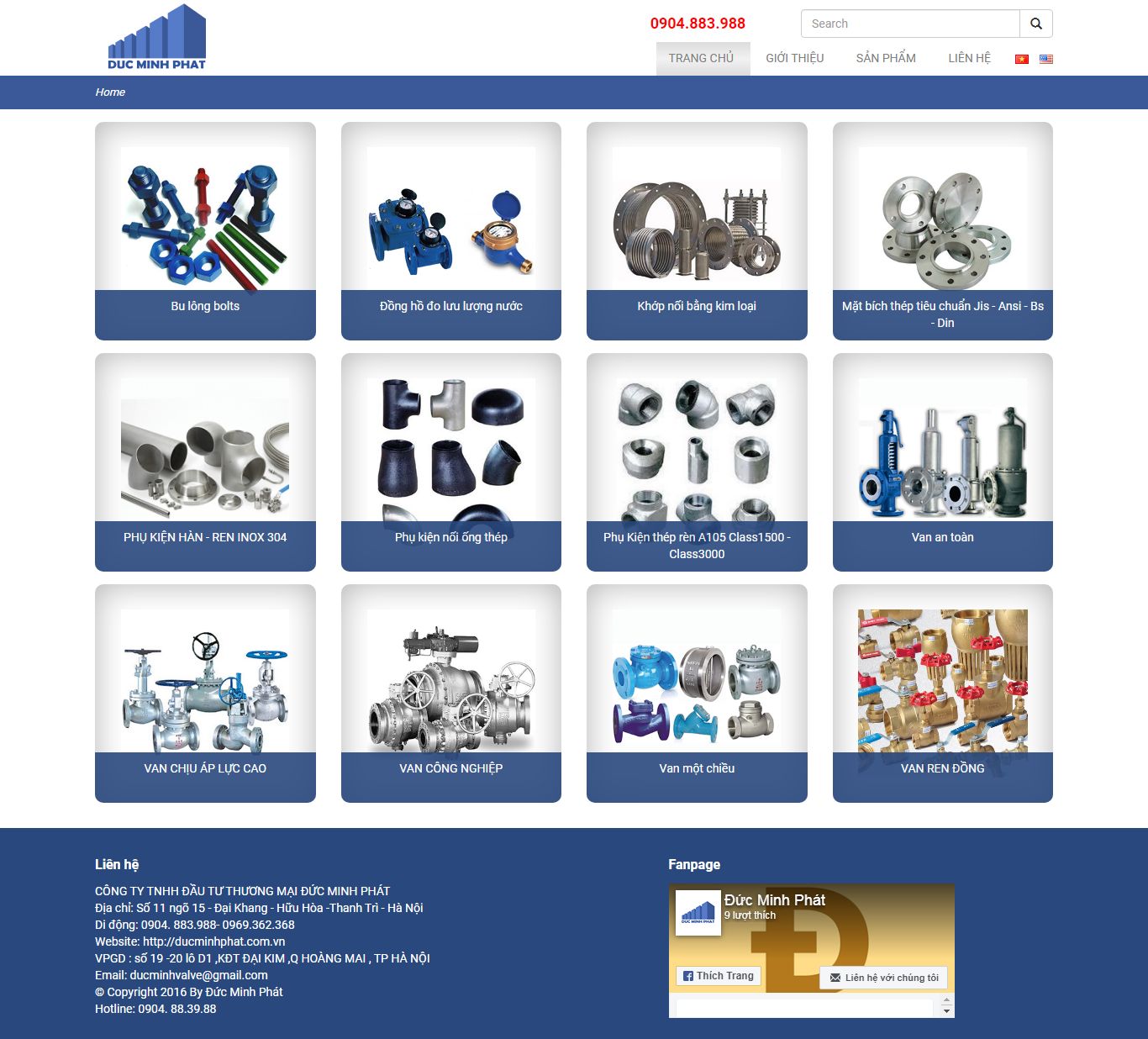 Thiết kế Website web thiết bị ngành nước - ducminhphatcomvn