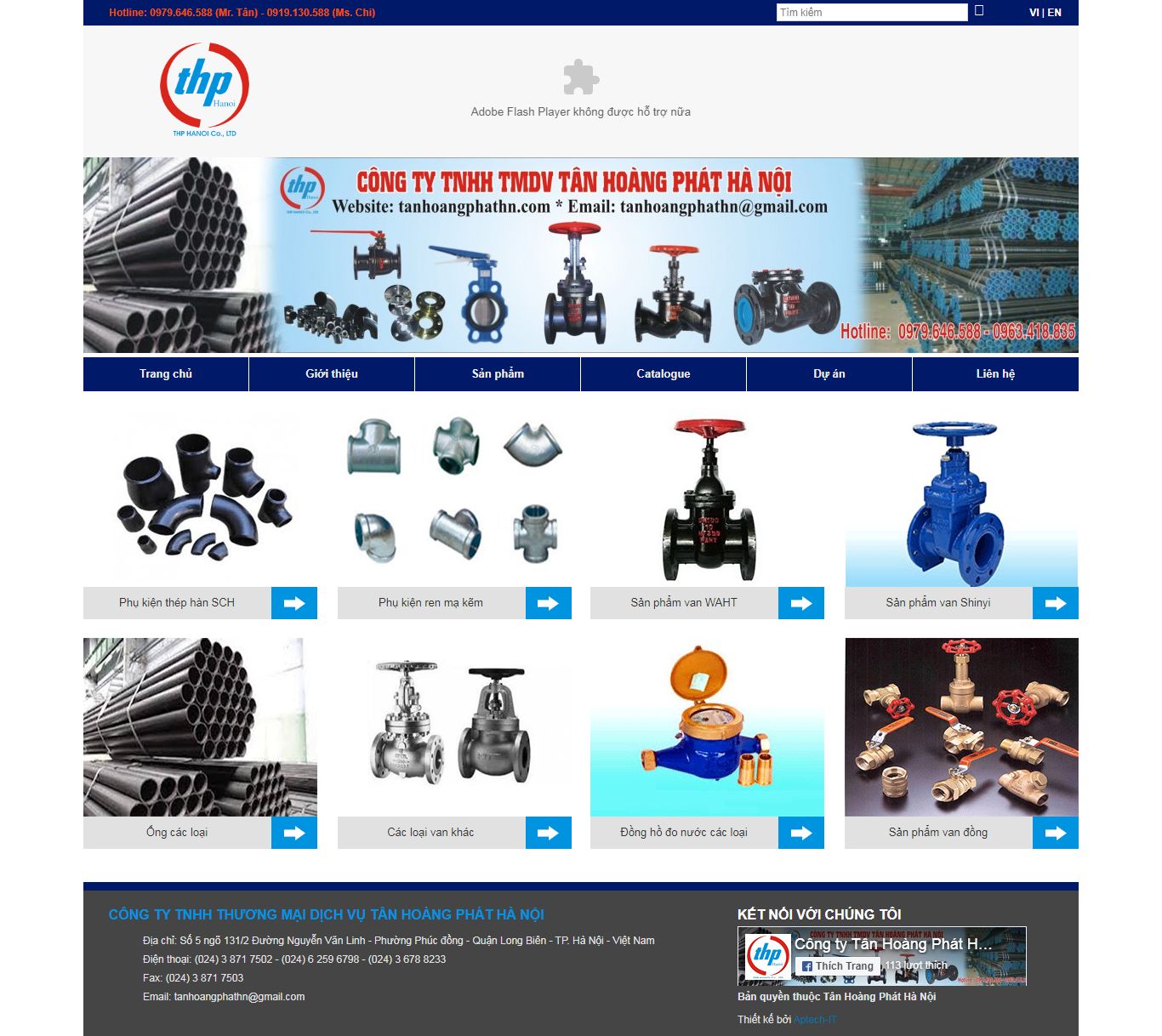 Thiết kế Website web thiết bị ngành nước - wwwtanhoangphathncomvn