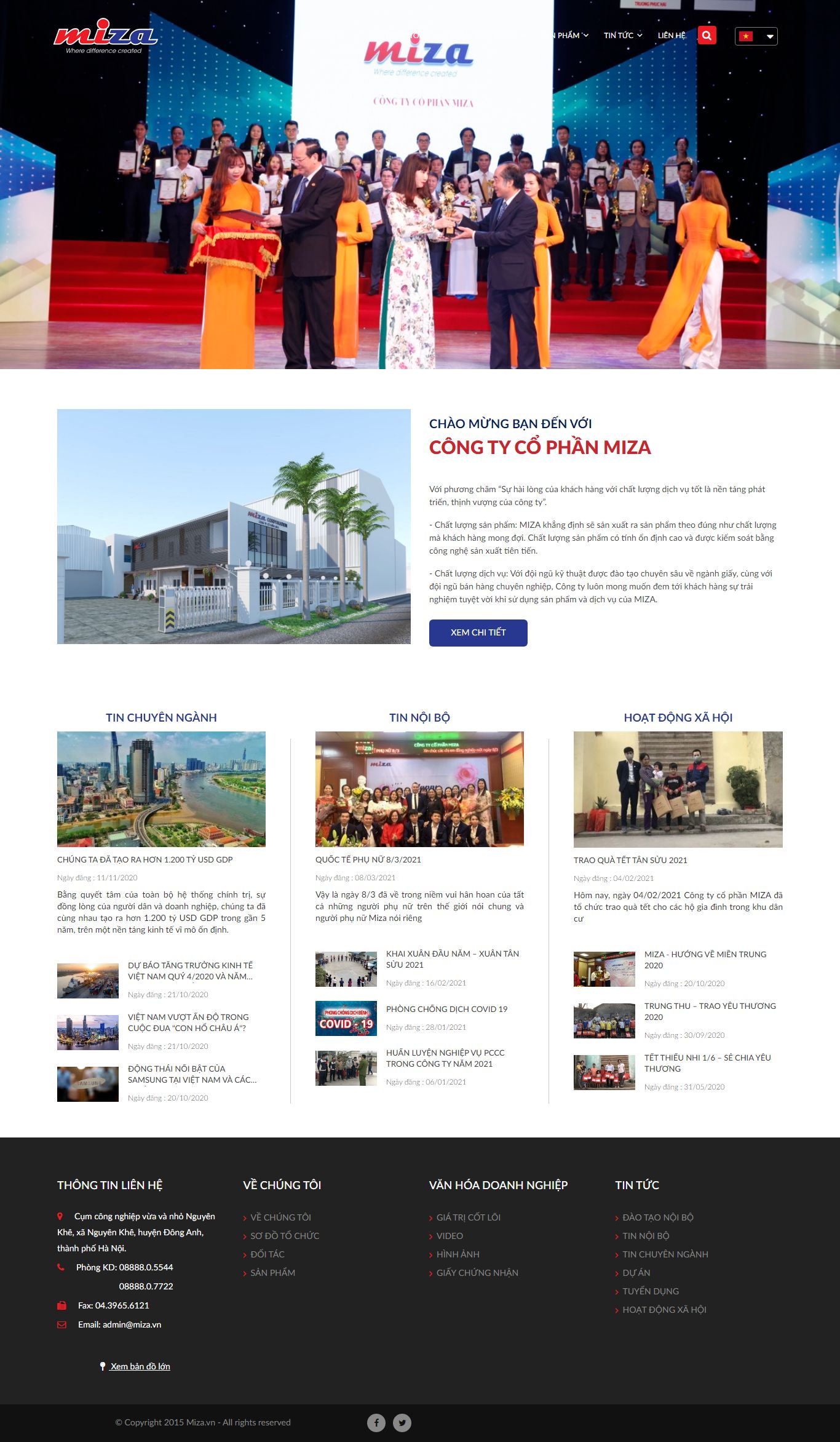 Thiết kế Website web giấy bao bì - mizavn