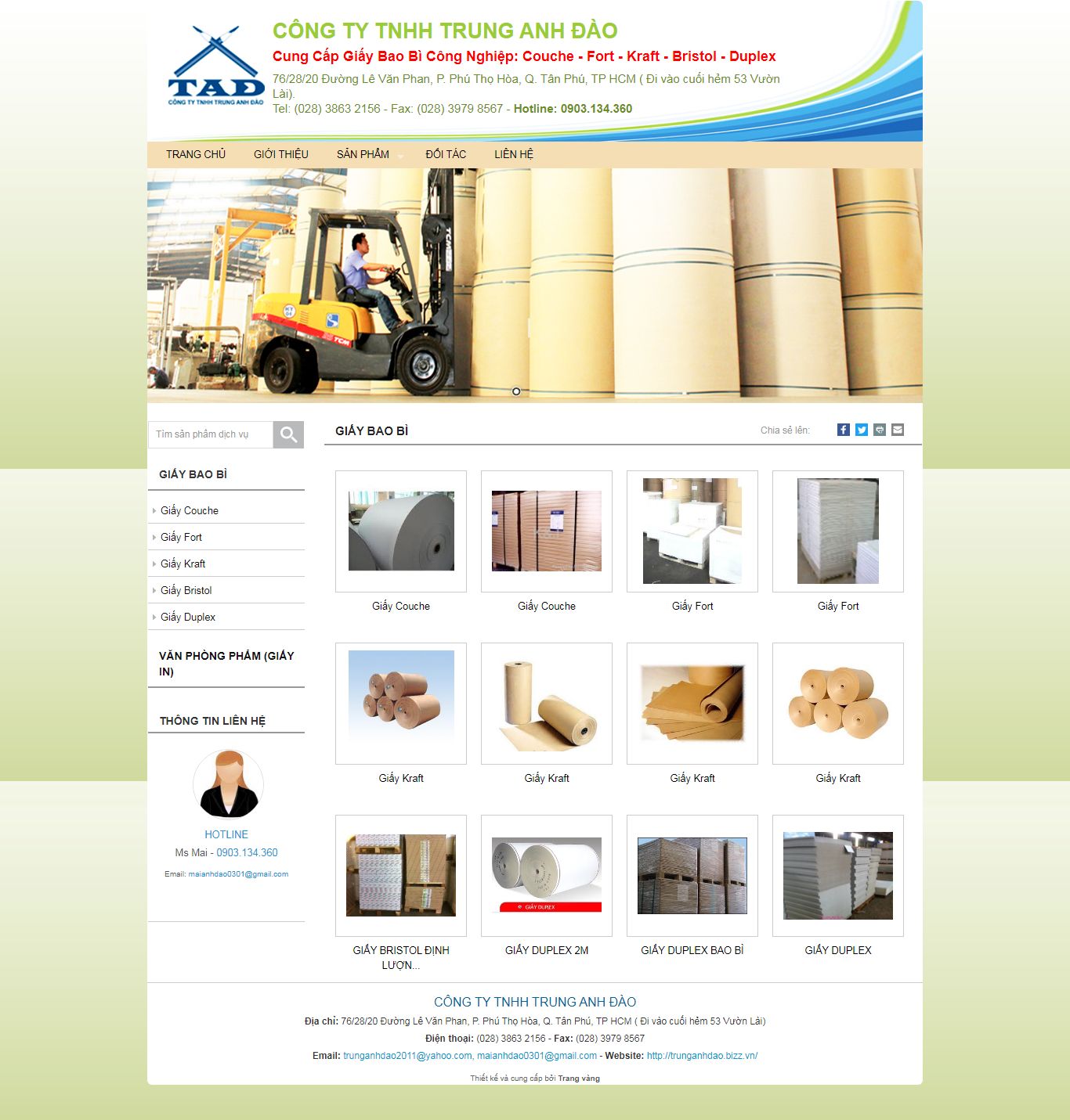 Thiết kế Website web giấy bao bì - trunganhdaobizzvn