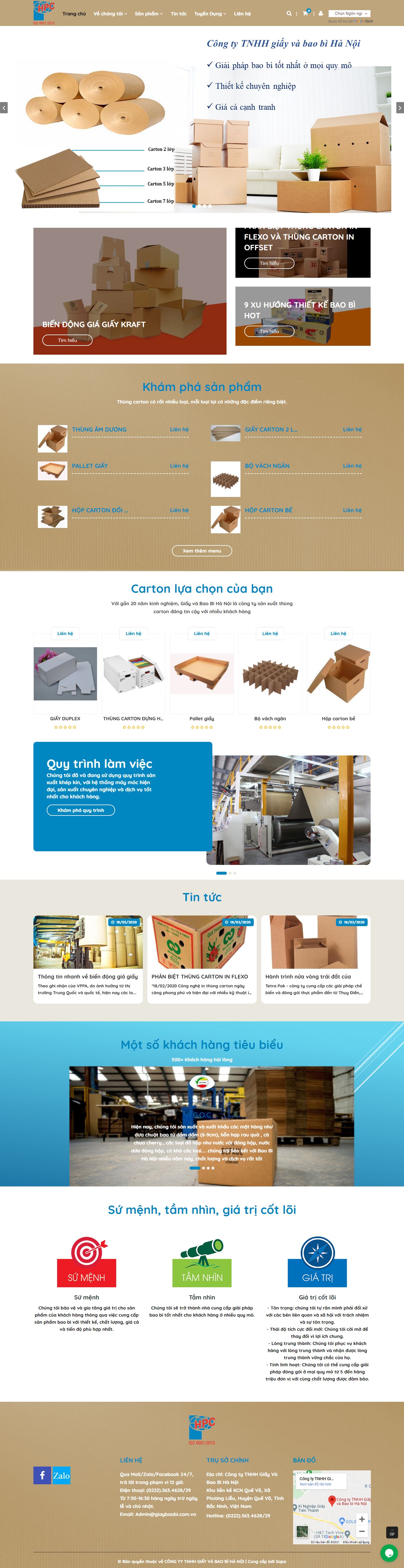 Thiết kế Website web giấy bao bì - giaybaobicom