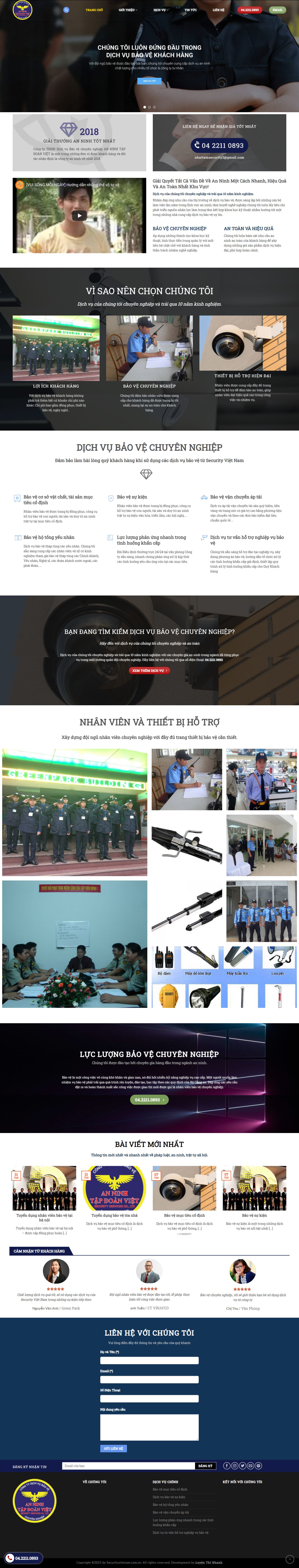 Thiết kế Website web dịch vụ an ninh - securityvietnamcomvn