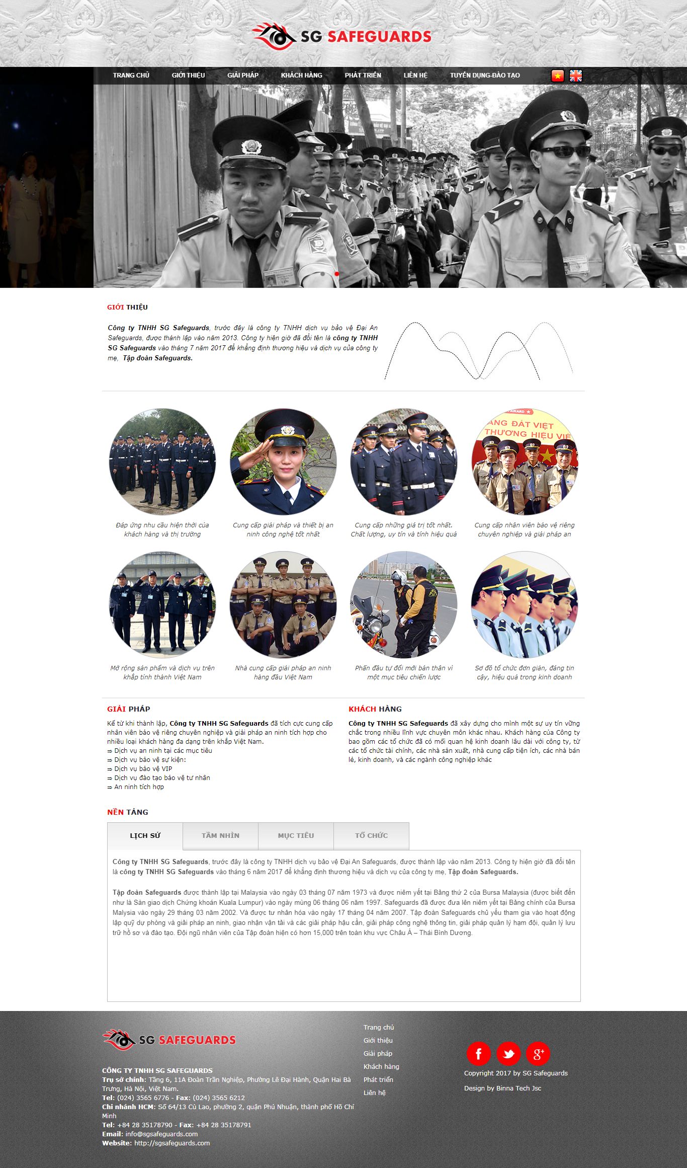 Thiết kế Website web dịch vụ an ninh - sgsafeguardscom