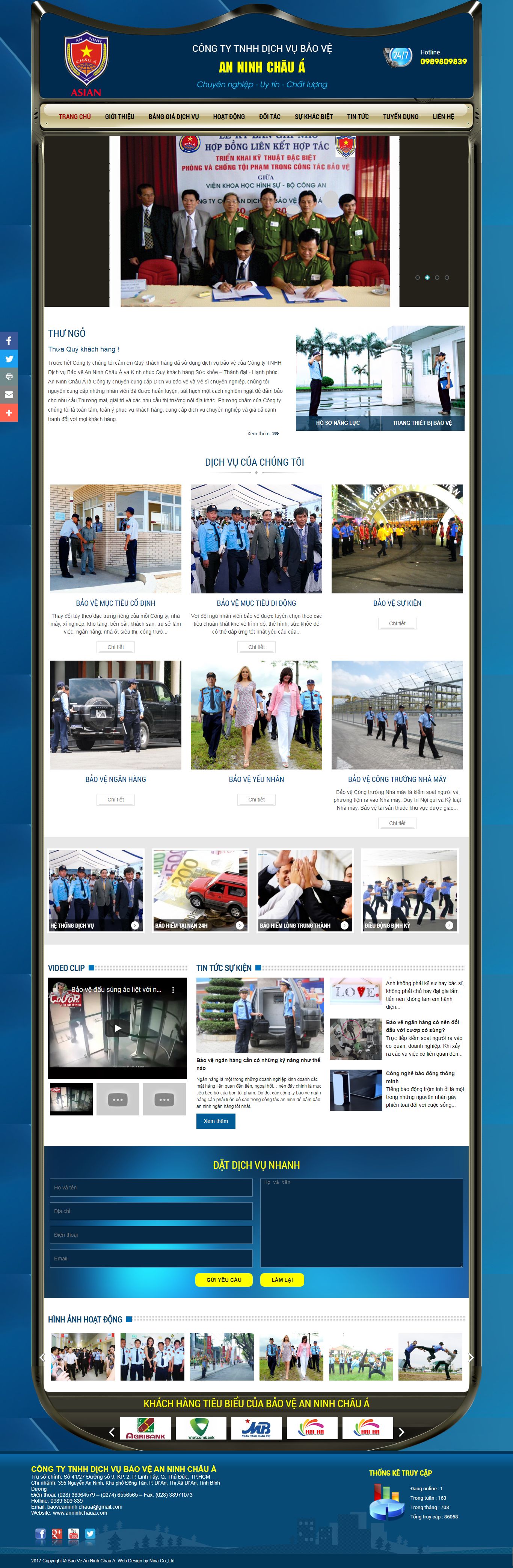Thiết kế Website web dịch vụ an ninh - anninhchauacom