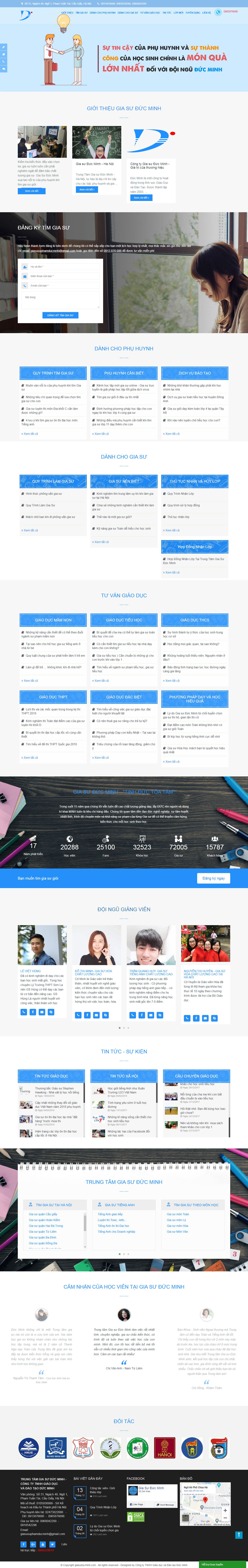 Thiết kế Website web dịch vụ đào tạo - giasuducminhcom