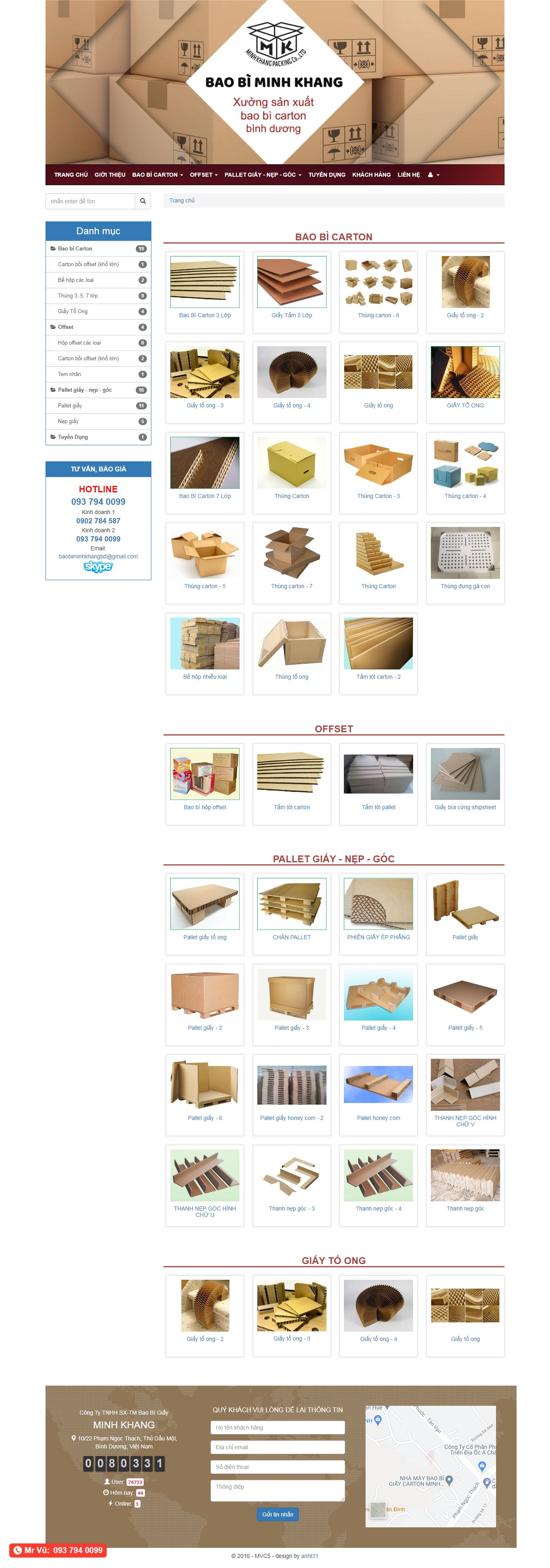 Thiết kế Website web bán Pallet giấy - baobiminhkhangcom