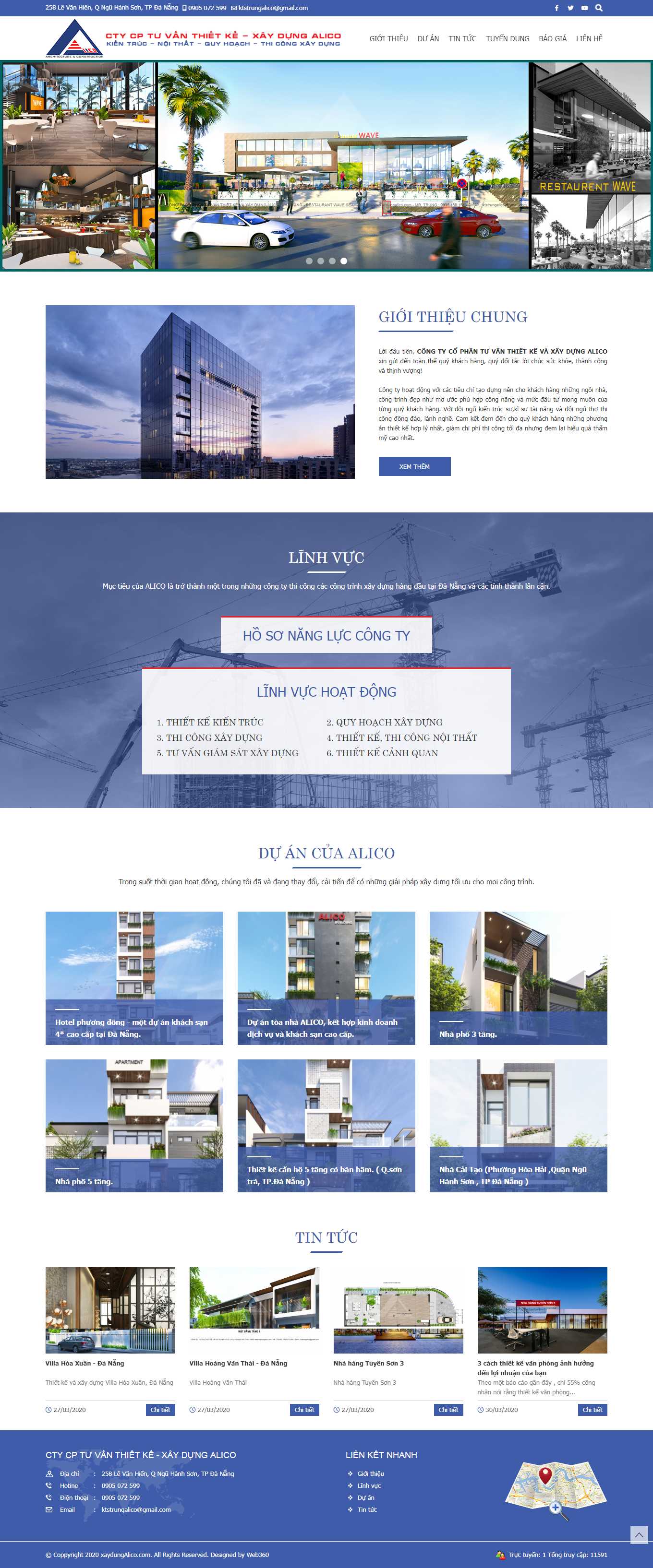 [kientruchathanh] Thiết kế Website Web kiến trúc - xaydungalicovn