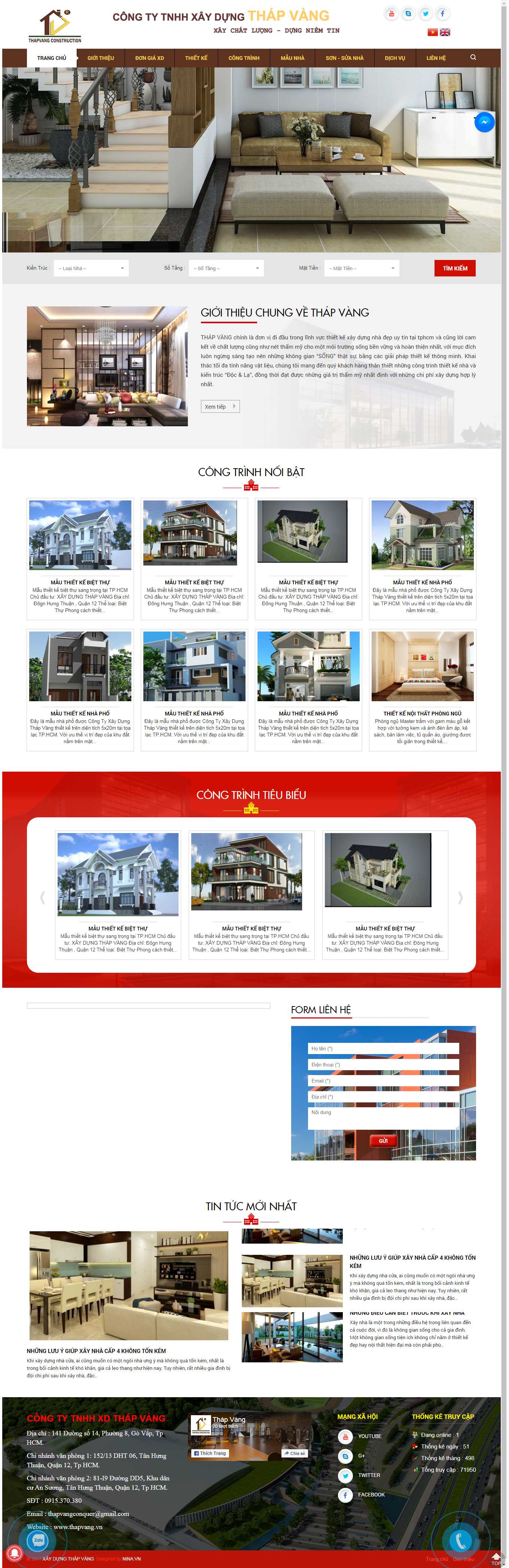 [kientruchathanh] Thiết kế Website Web kiến trúc - thapvangvn