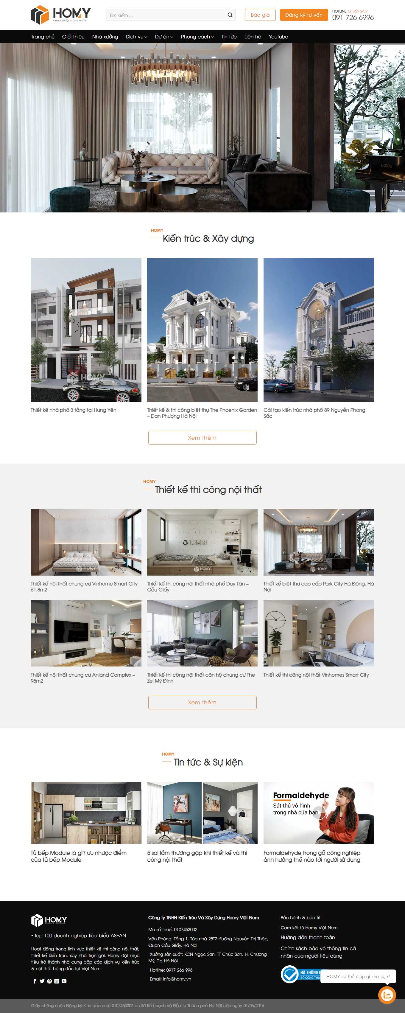[kientruchathanh] Thiết kế Website Web kiến trúc - homyvn
