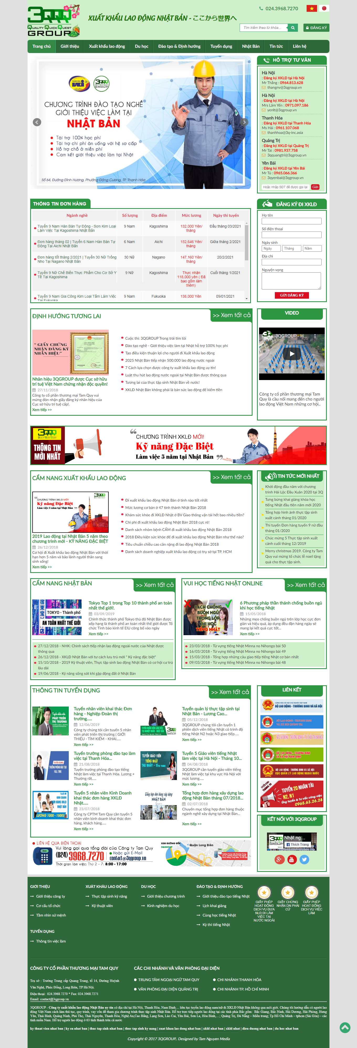 [xuatkhaulaodongnhatban] Thiết kế Website Web xuất khẩu lao động - 3qgroupvn