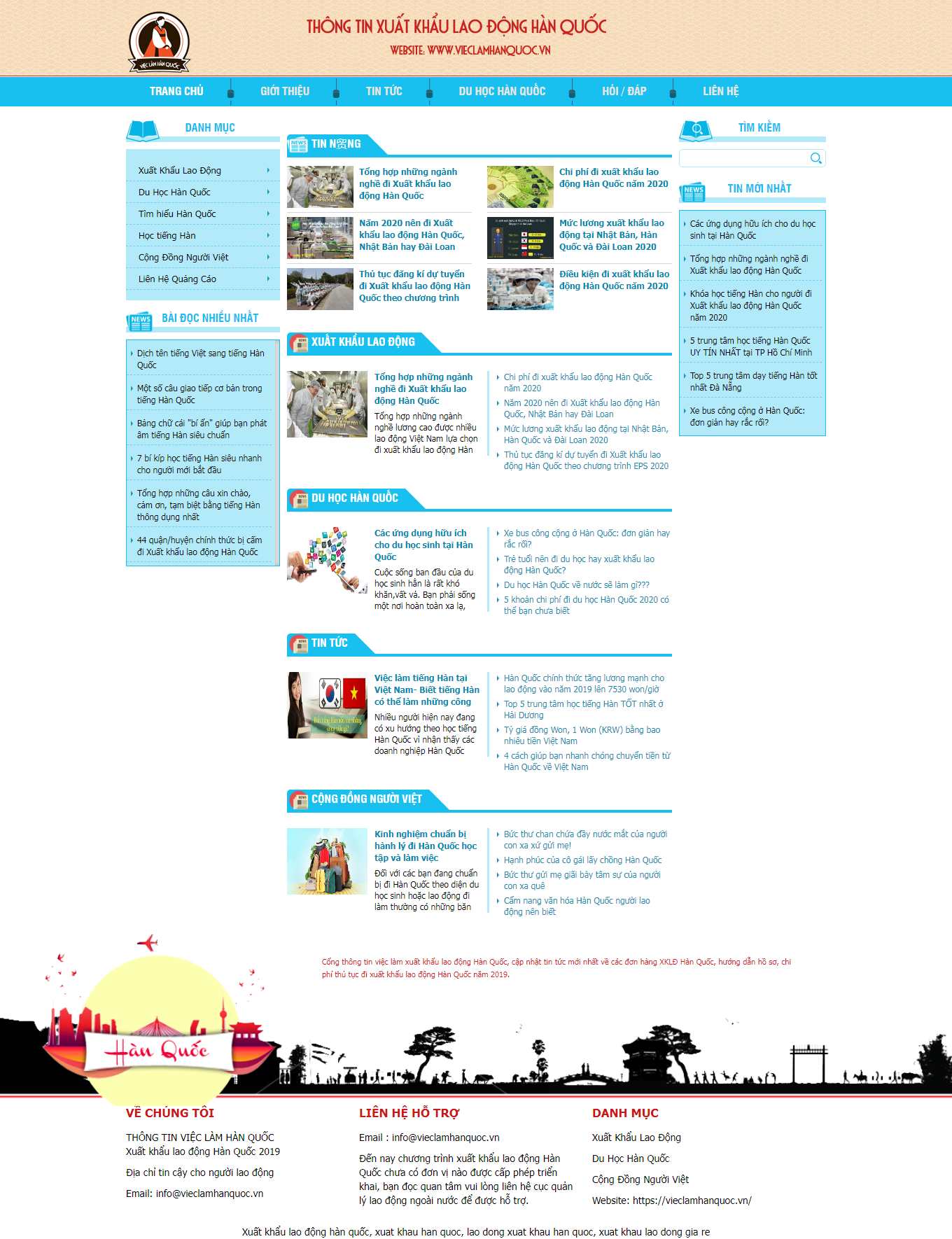 [xuatkhaulaodongnhatban] Thiết kế Website Web xuất khẩu lao động - vieclamhanquocvn