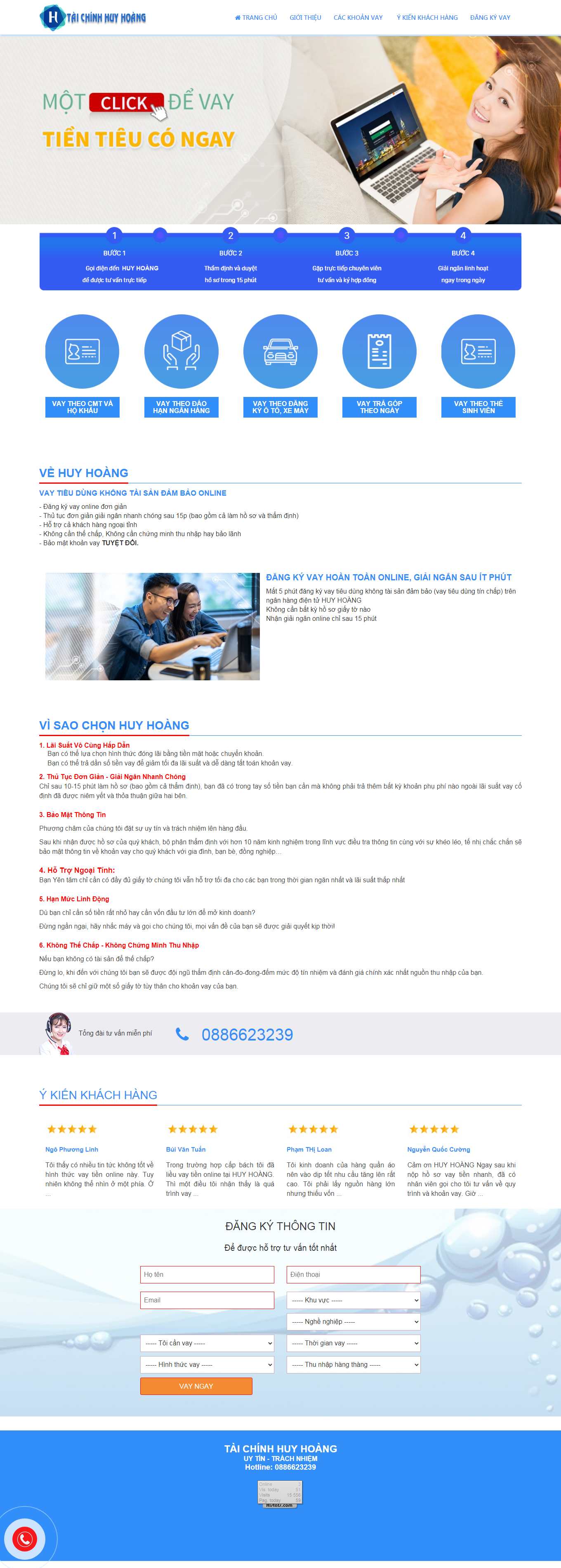 [easy-vay] Thiết kế Website Web vay tín dụng - taichinhhuyhoangcomvn