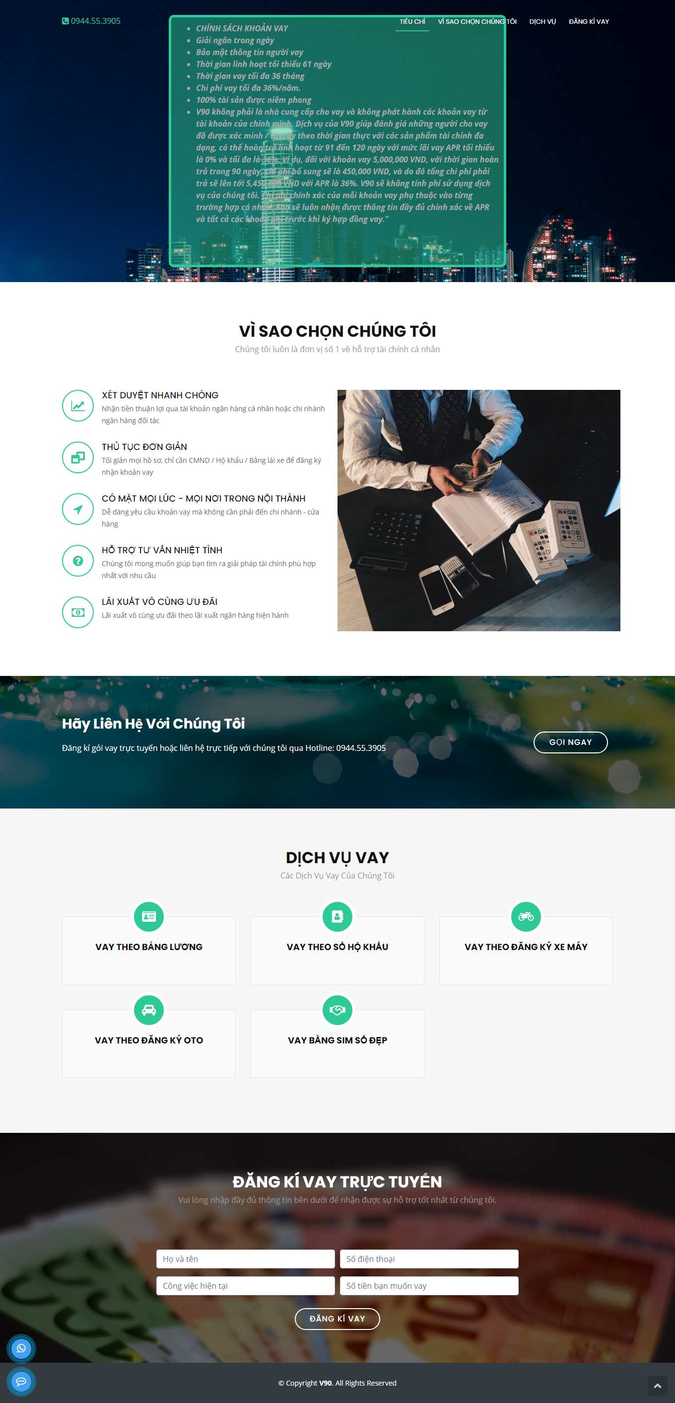 [easy-vay] Thiết kế Website Web vay tín dụng - v90vn