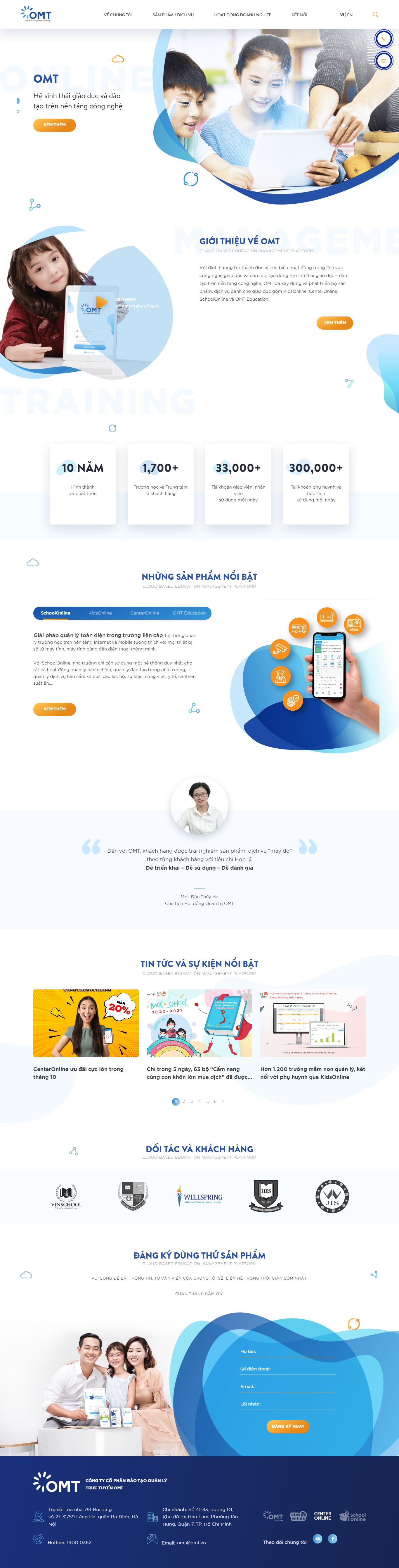 Thiết kế Website Web học trực tuyến - omtvn