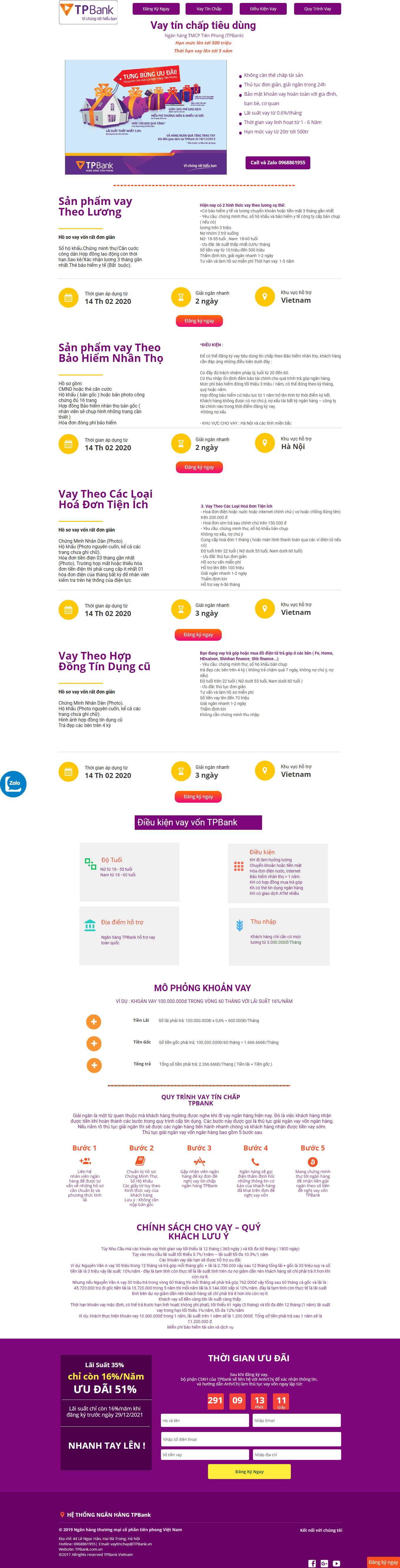 [easy-vay] Thiết kế Website Web vay tín dụng - onlinetinchaptpbonline