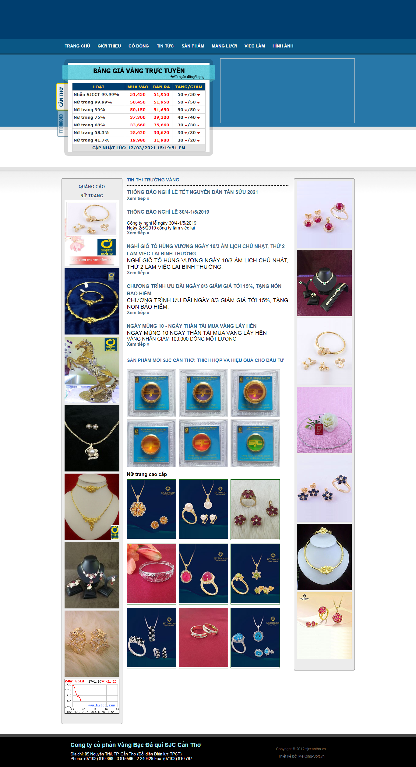[giavang] Thiết kế Website Web vàng bạc đá quý - wwwsjccanthovn