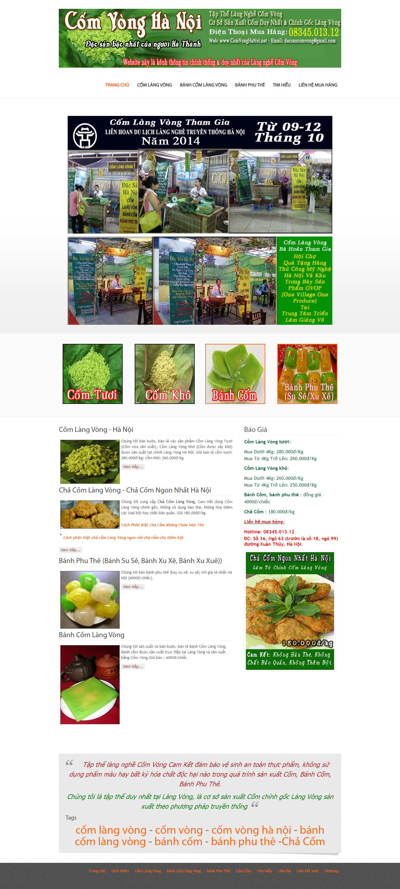 [banhn] Thiết kế Website Web bán bánh cốm - comvonghanoinet