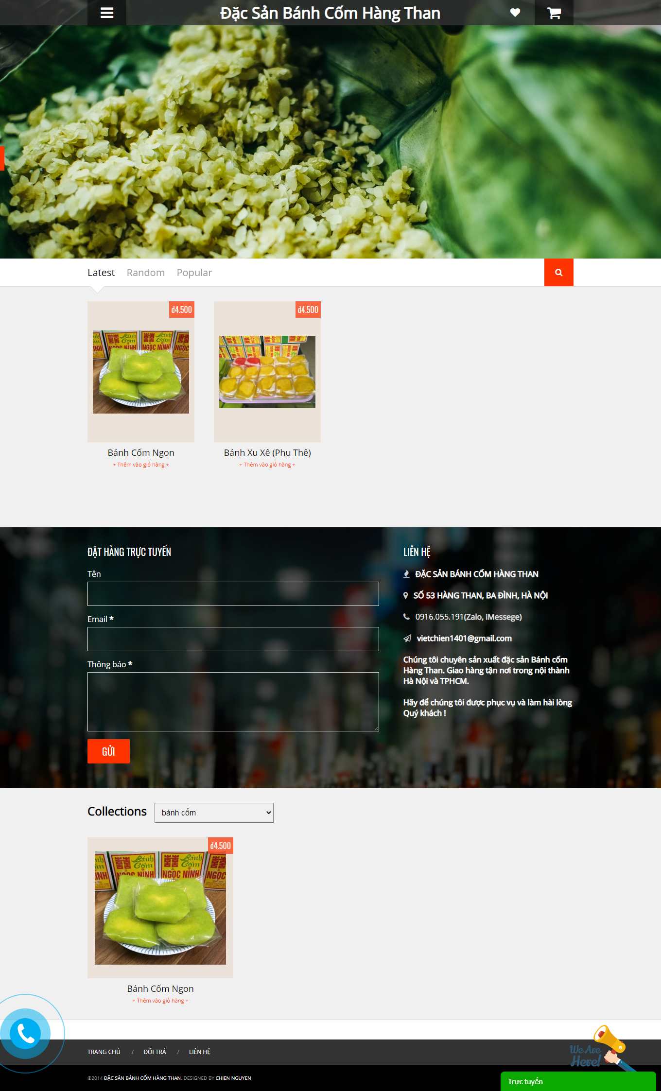 [banhn] Thiết kế Website Web bán bánh cốm - wwwbanhcomhangthannet