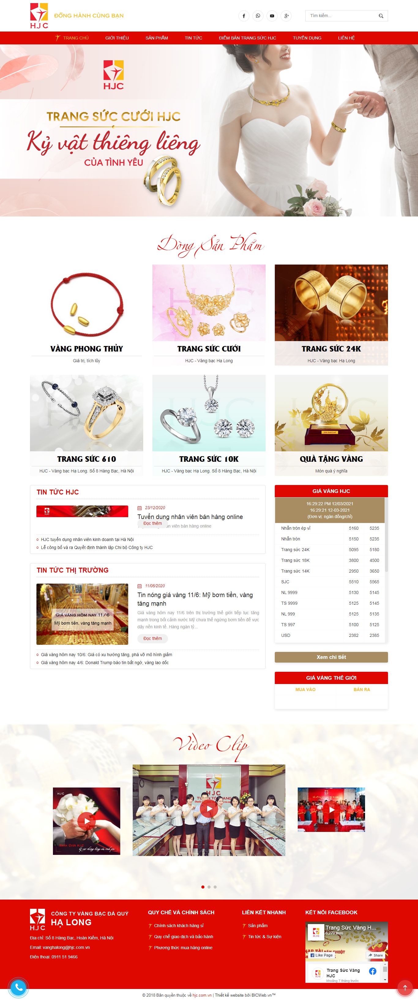 [giavang] Thiết kế Website Web vàng bạc đá quý - hjccomvn