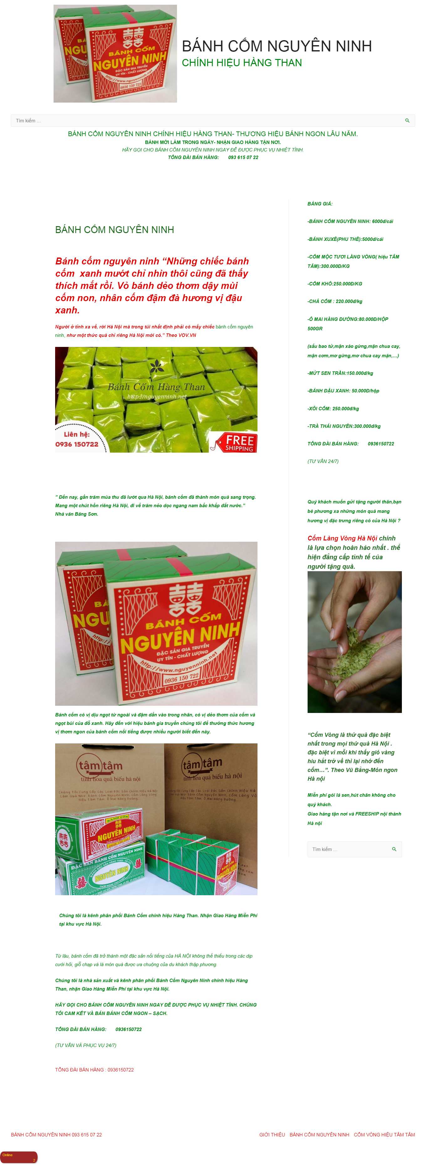 [banhn] Thiết kế Website Web bán bánh cốm - wwwnguyenninhnet