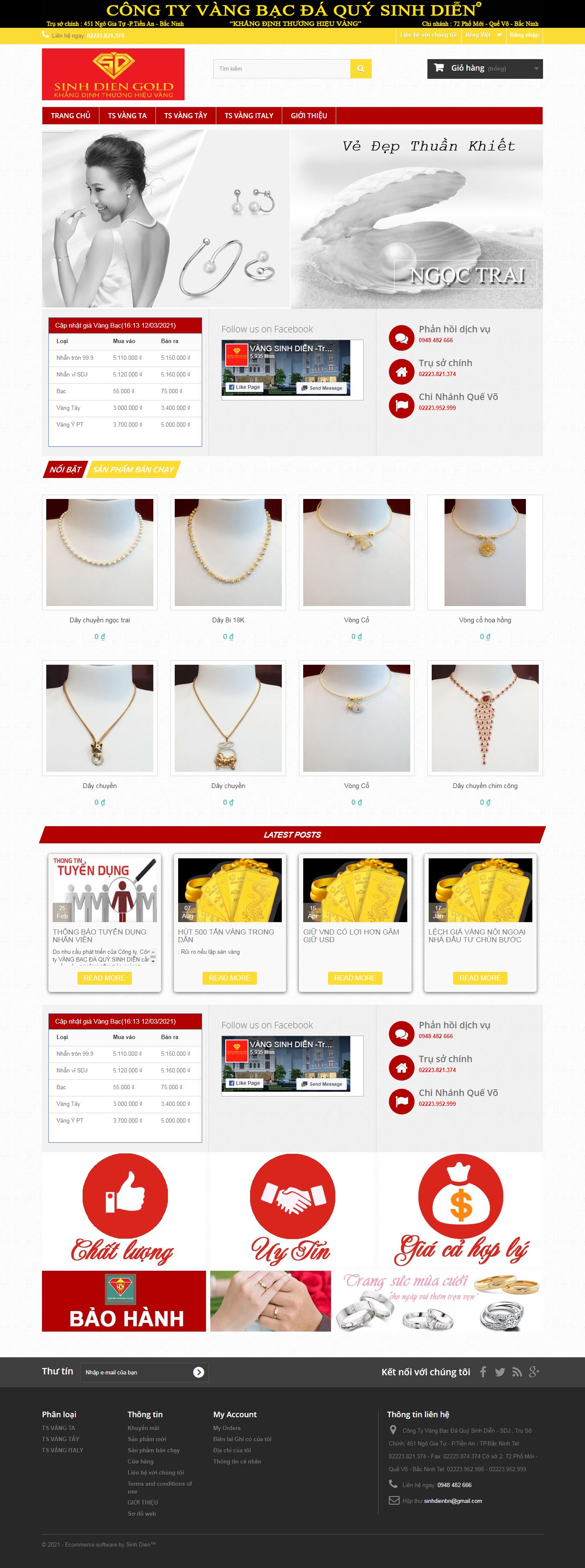 [giavang] Thiết kế Website Web vàng bạc đá quý - sinhdiencomvn