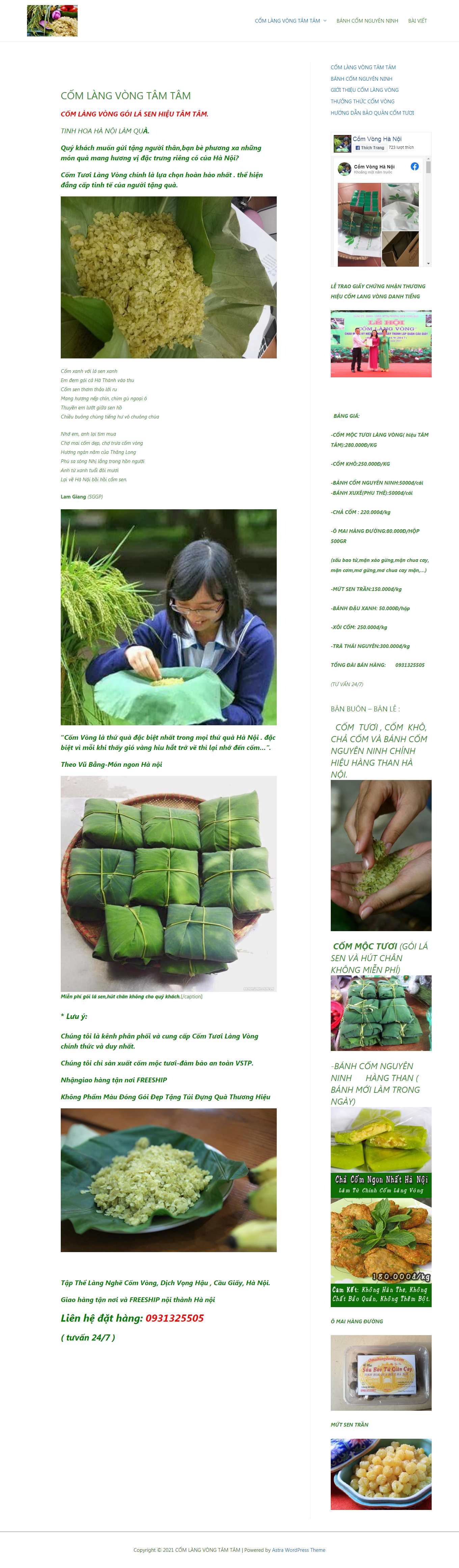 [banhn] Thiết kế Website Web bán bánh cốm - quabieucomvongcom