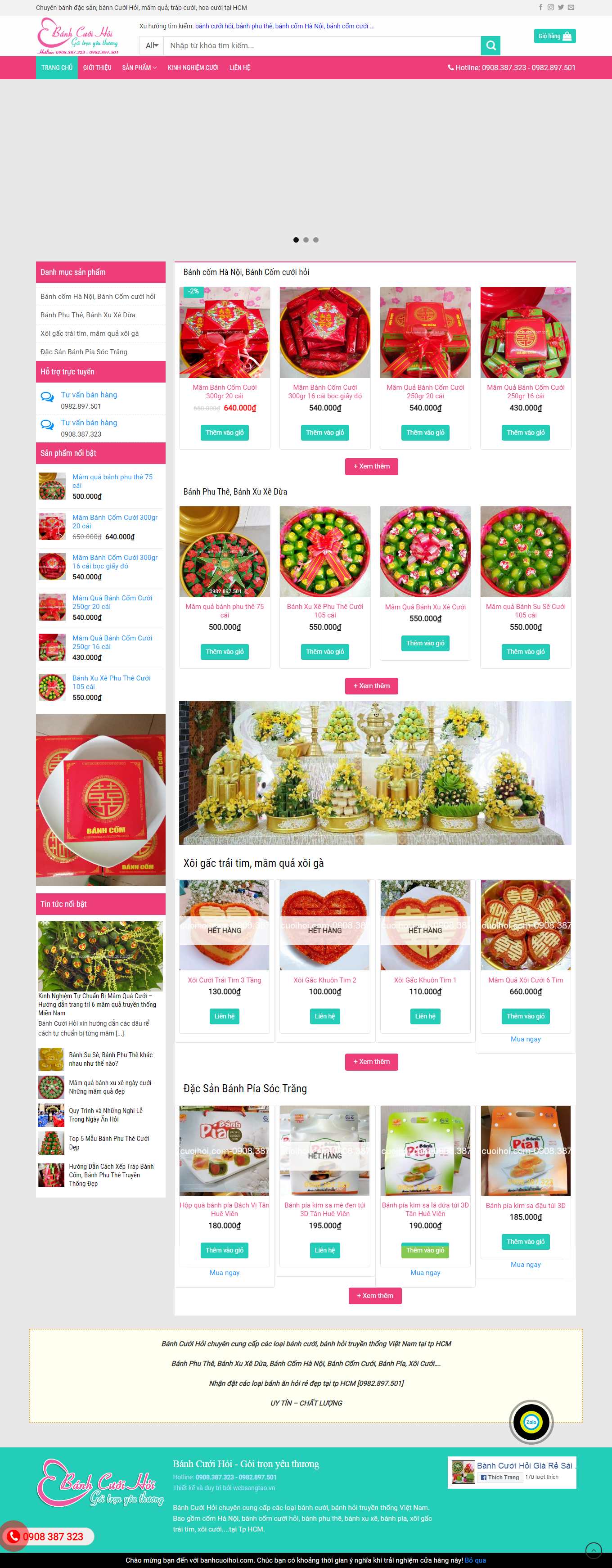 [banhn] Thiết kế Website Web bán bánh cốm - banhcuoihoicom