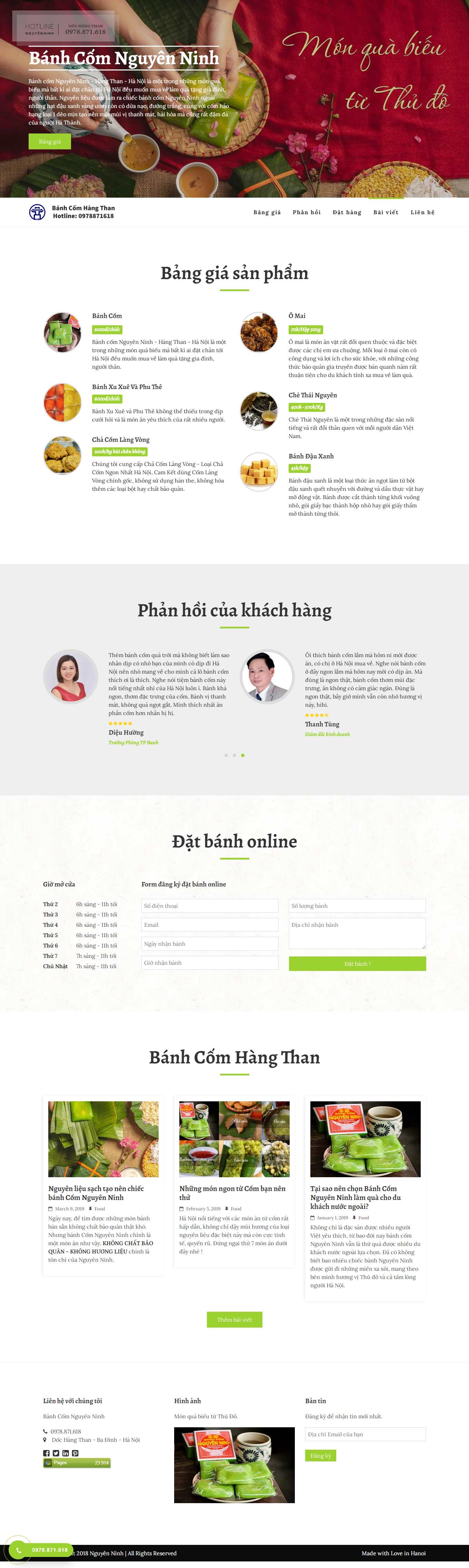 [banhn] Thiết kế Website Web bán bánh cốm - nguyenninh11hangthancom