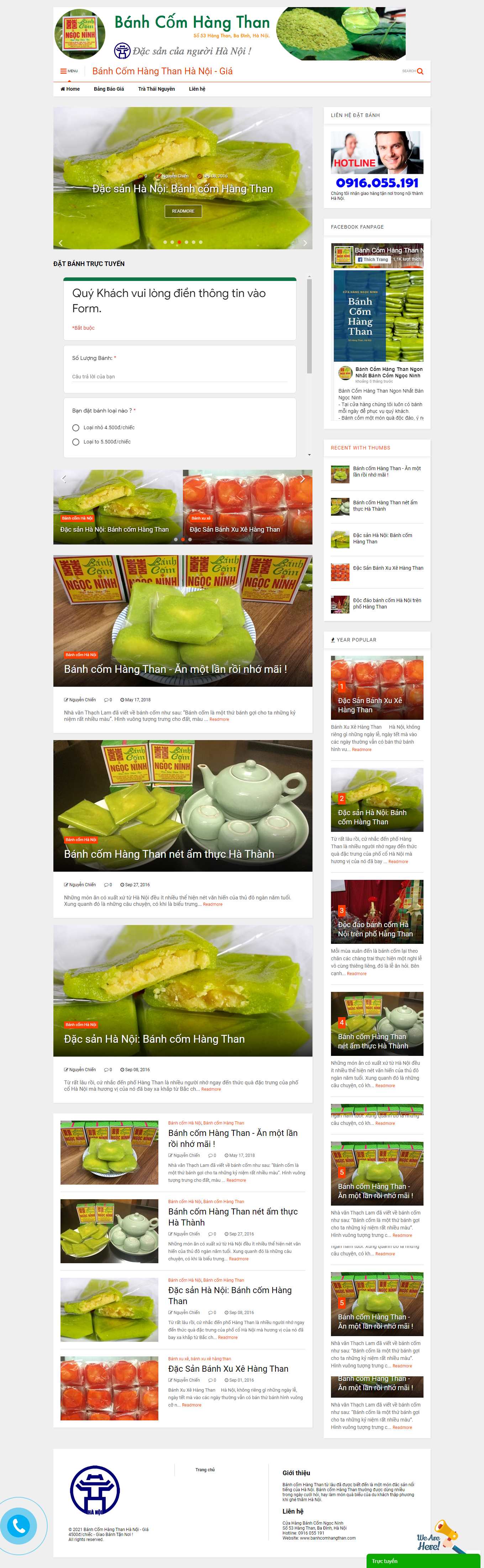 [banhn] Thiết kế Website Web bán bánh cốm - wwwbanhcomhangthancom