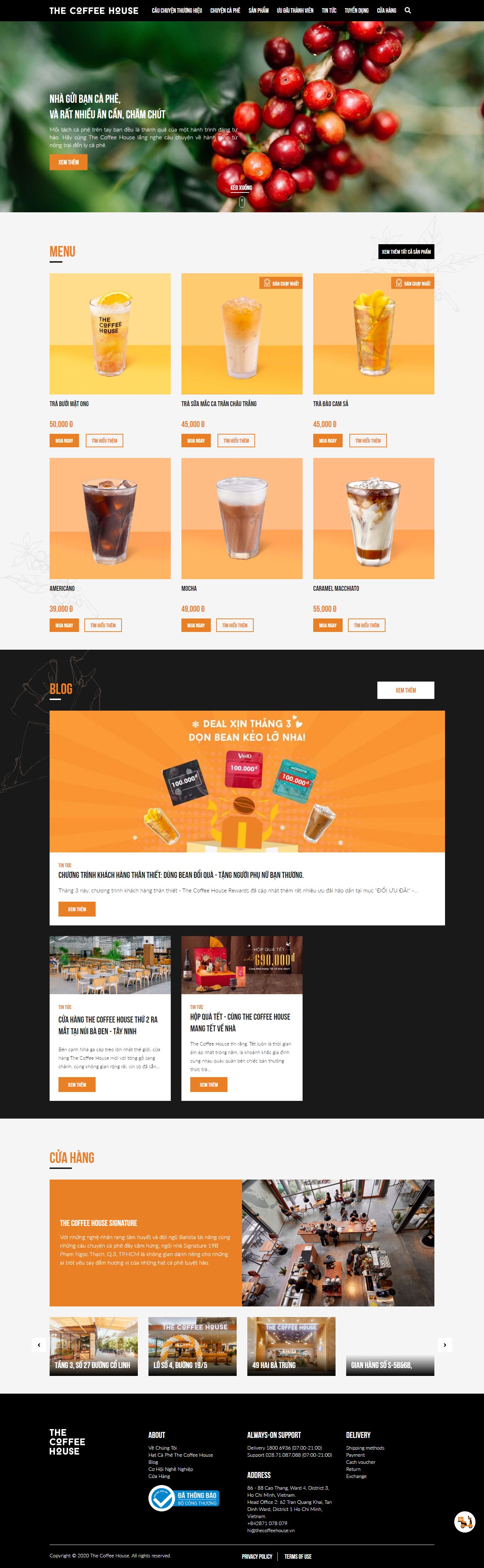 [congcaphe] Thiết kế Website Web quán cafe - wwwthecoffeehousecom