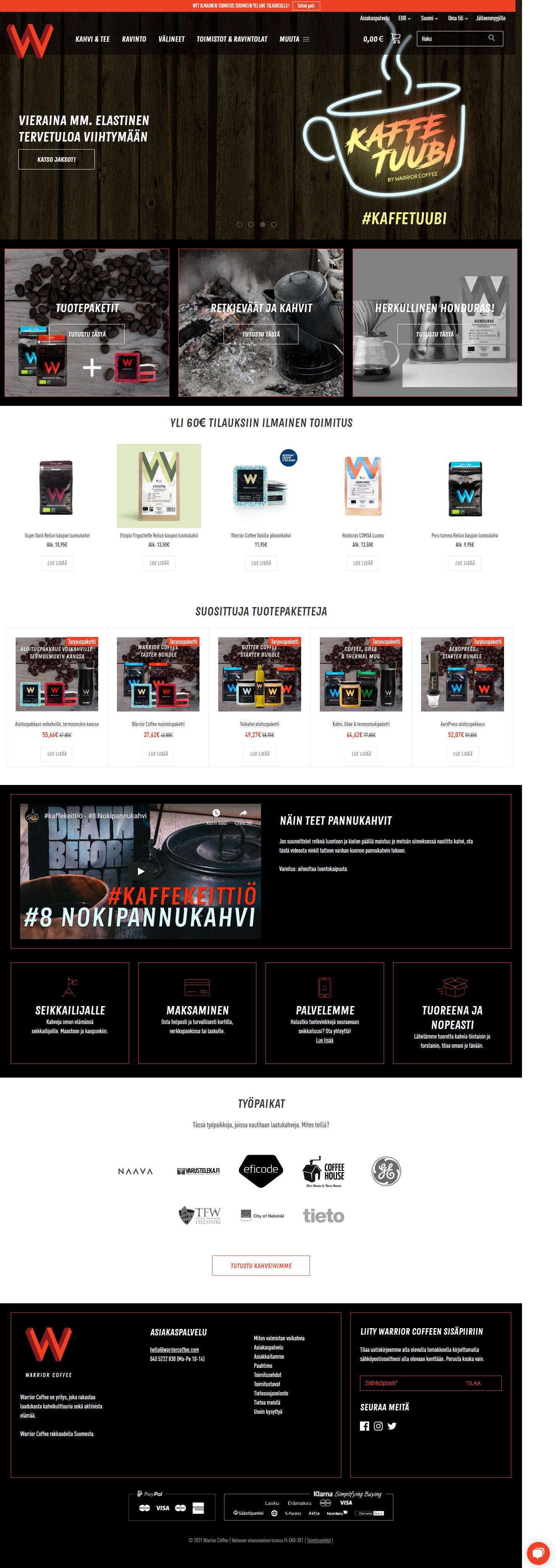 [congcaphe] Thiết kế Website Web quán cafe - fiwarriorcoffeecom