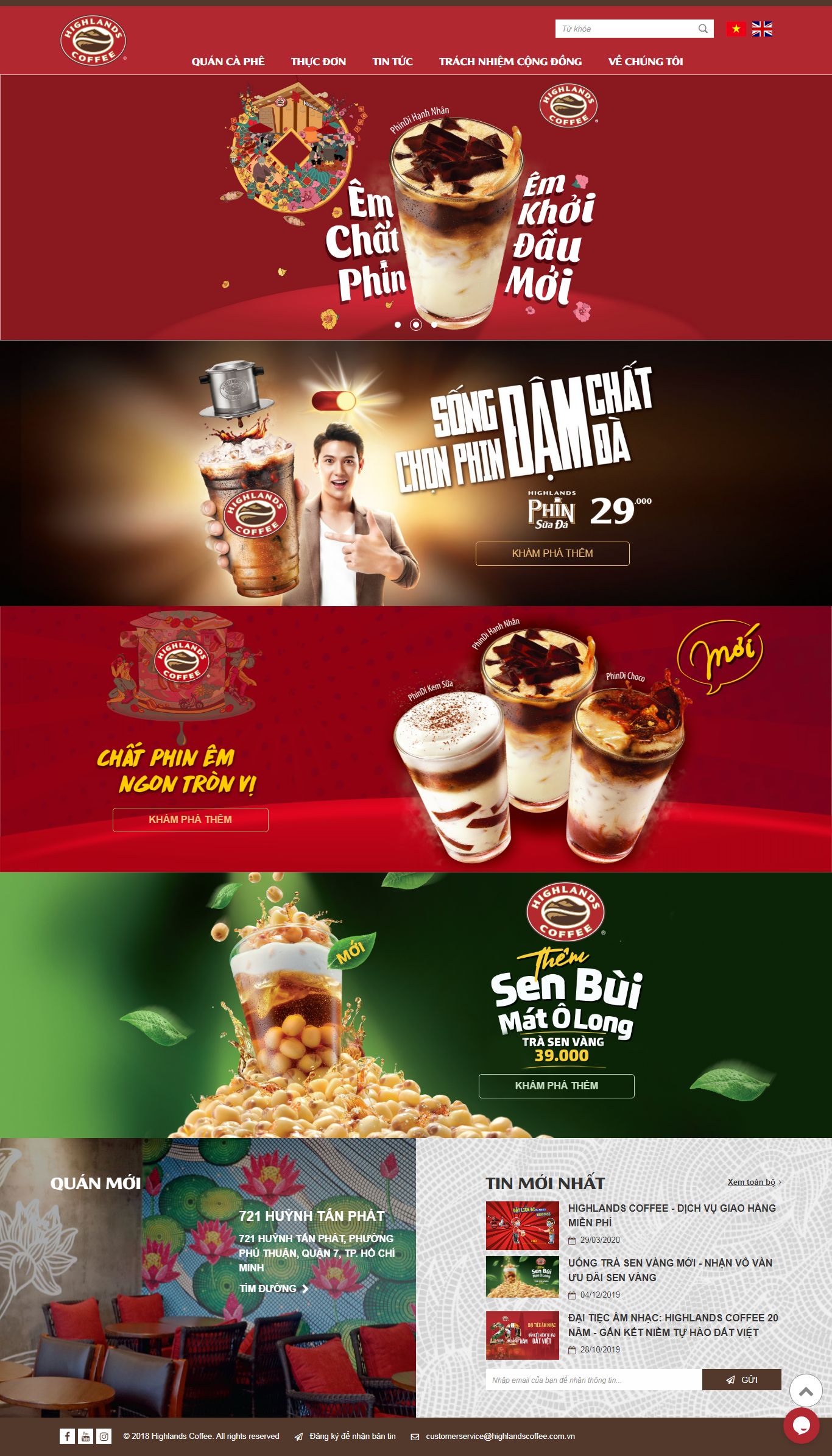 [congcaphe] Thiết kế Website Web quán cafe - wwwhighlandscoffeecomvn