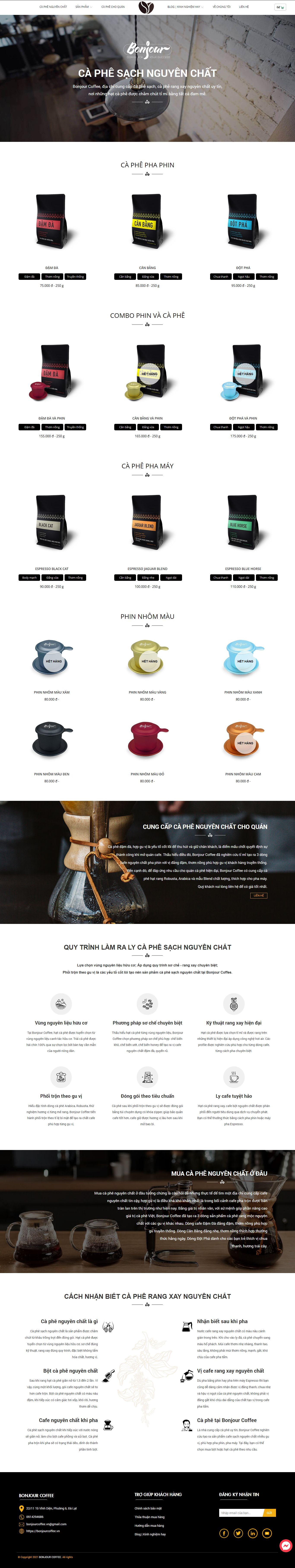 [congcaphe] Thiết kế Website Web quán cafe - bonjourcoffeevn