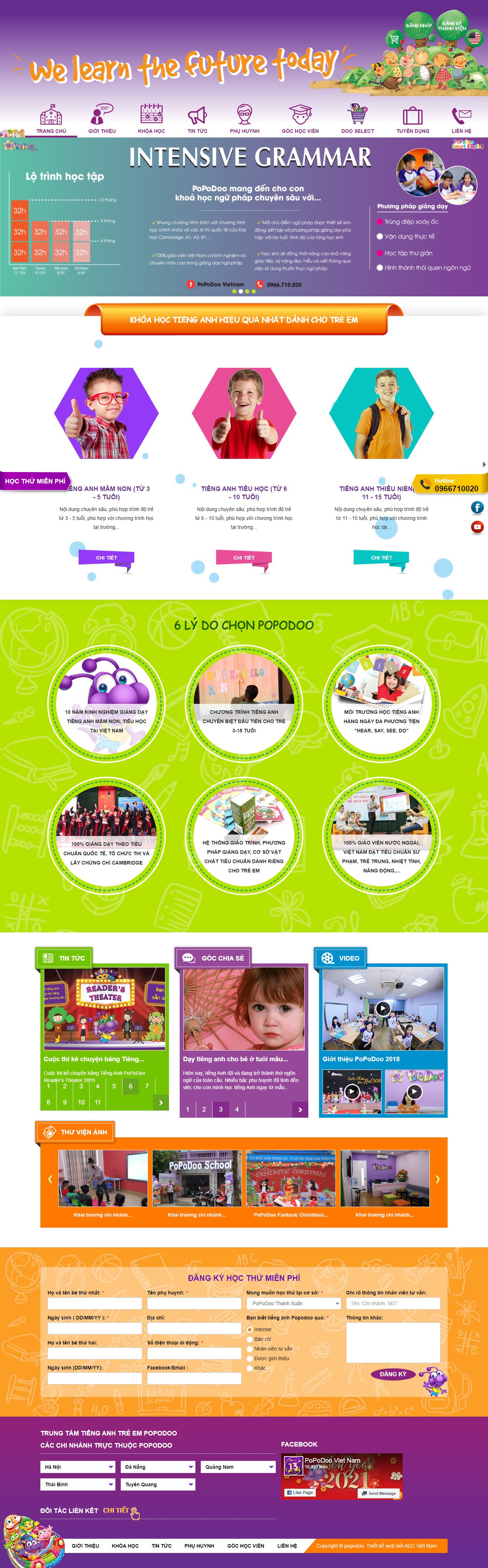 [baosongngu] Thiết kế Website Web học tiếng anh - popodoocomvn