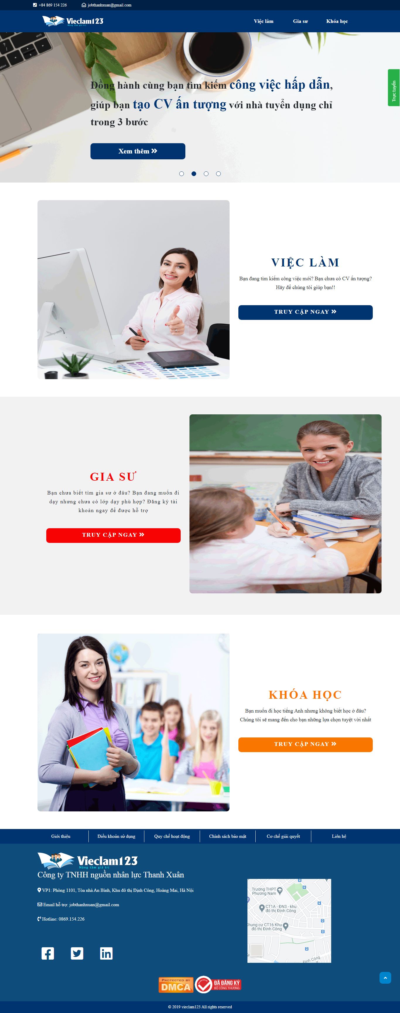 [baosongngu] Thiết kế Website Web học tiếng anh - vieclam123vn