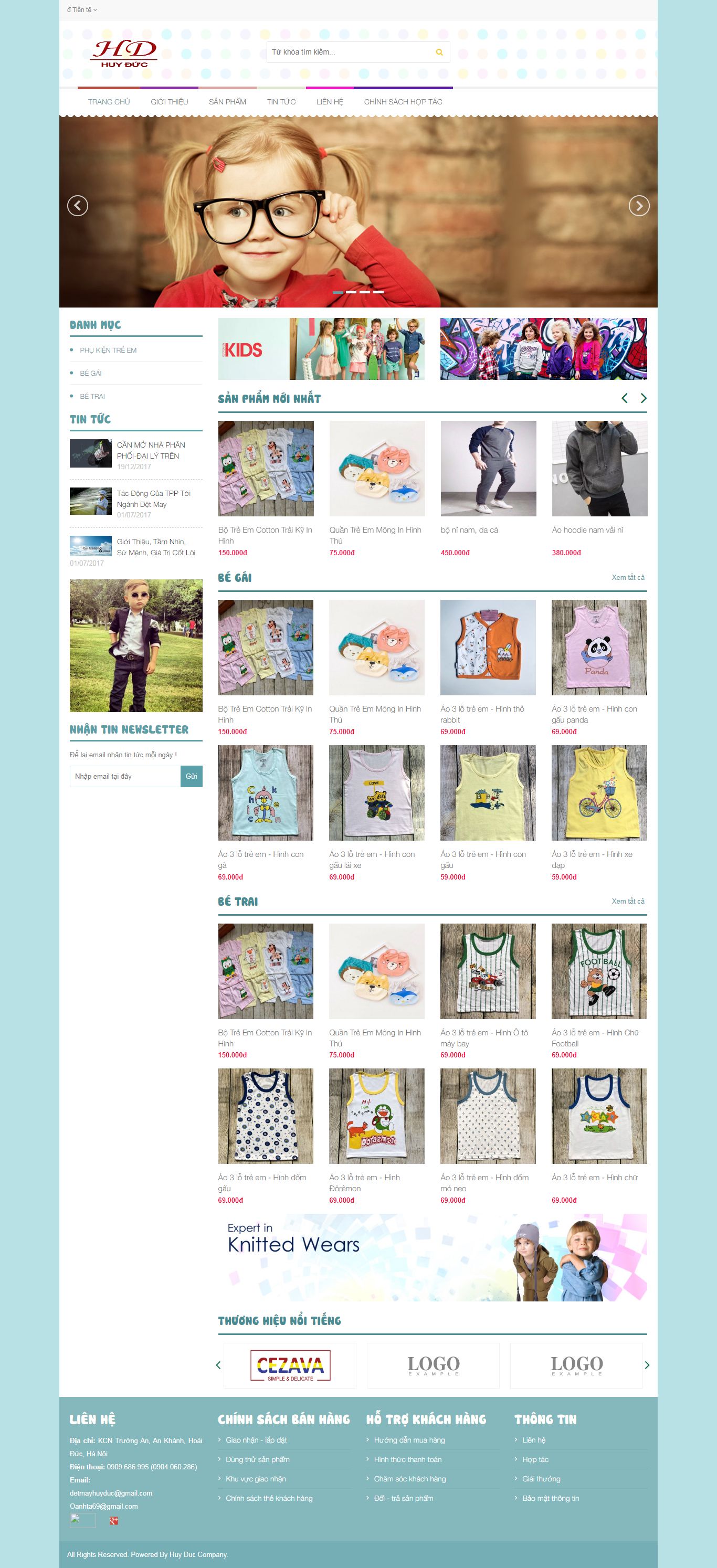 [beyeuthuong] Thiết kế Website Web thời trang trẻ em - huyduccomvn