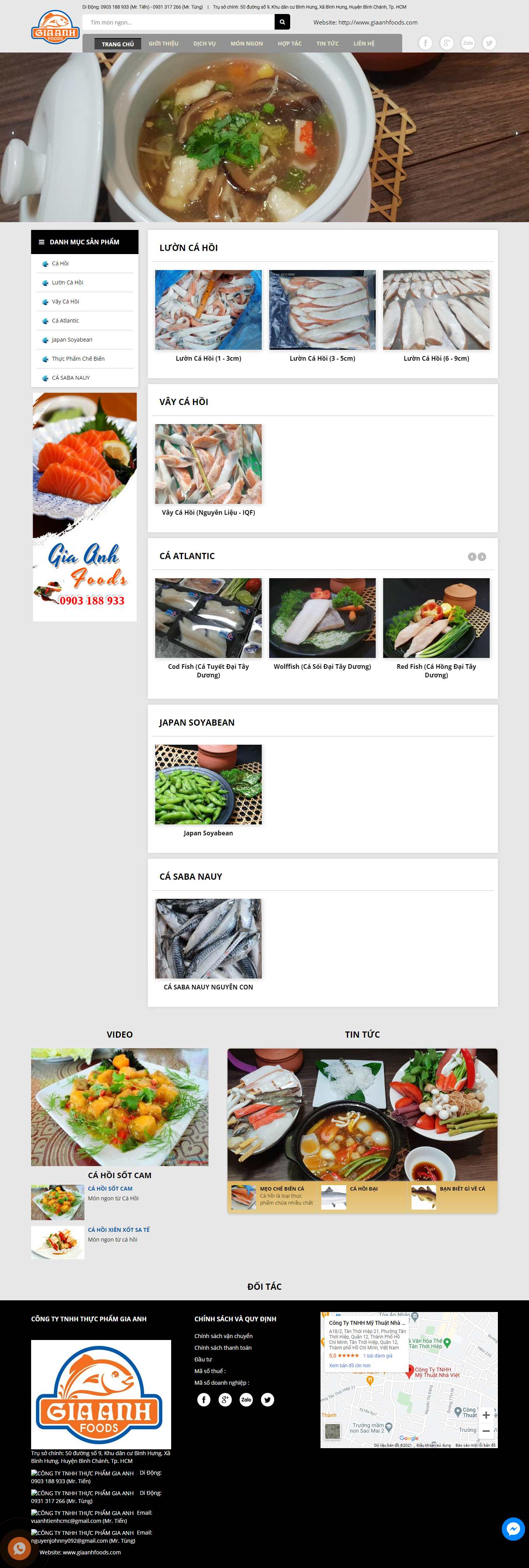 [giangghe] Thiết kế Website Web hải sản - giaanhfoodscom