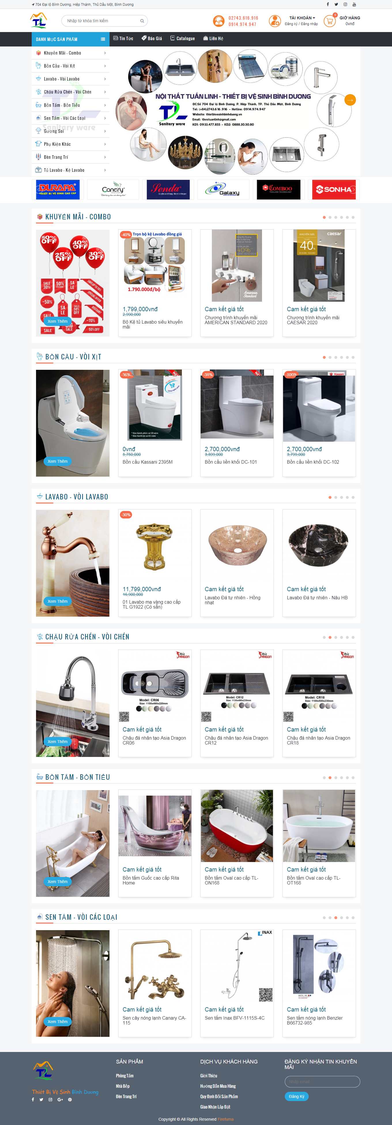 [dahaco] Thiết kế Website Web bán sen vòi - thietbivesinhbinhduongvn