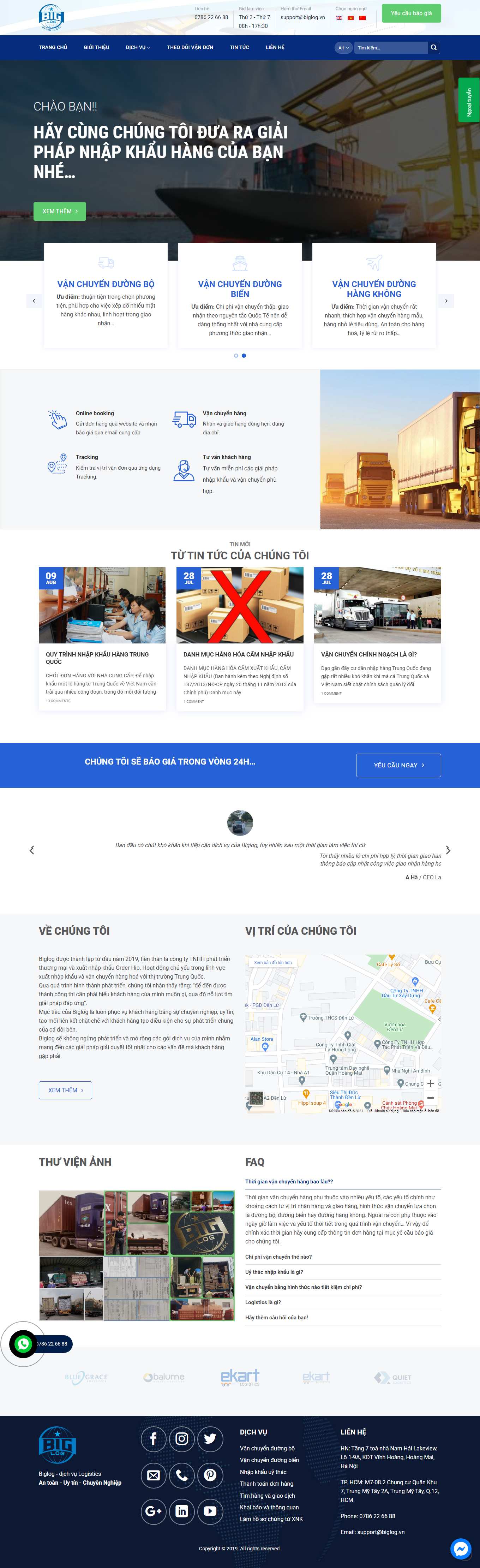 [nhapkhautrungquoc] Thiết kế Website Web xuất nhập khẩu - biglogvn