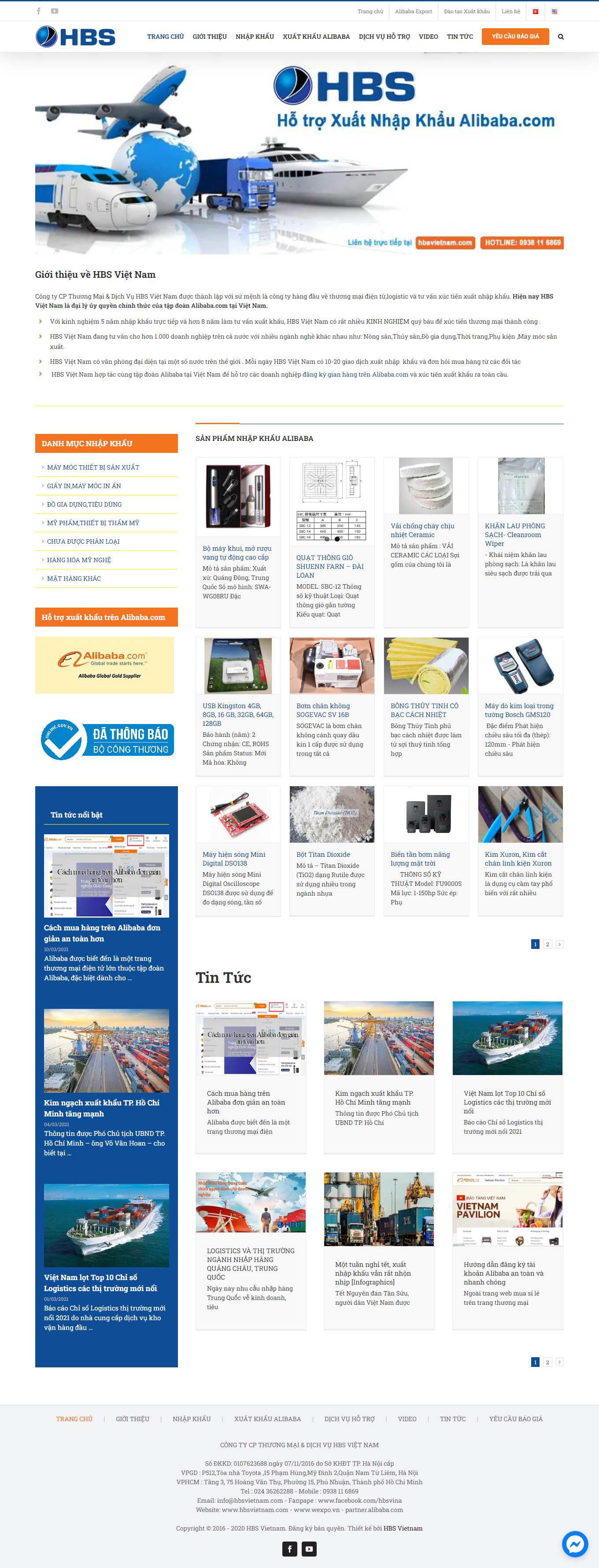 [nhapkhautrungquoc] Thiết kế Website Web xuất nhập khẩu - hbsvietnamcom