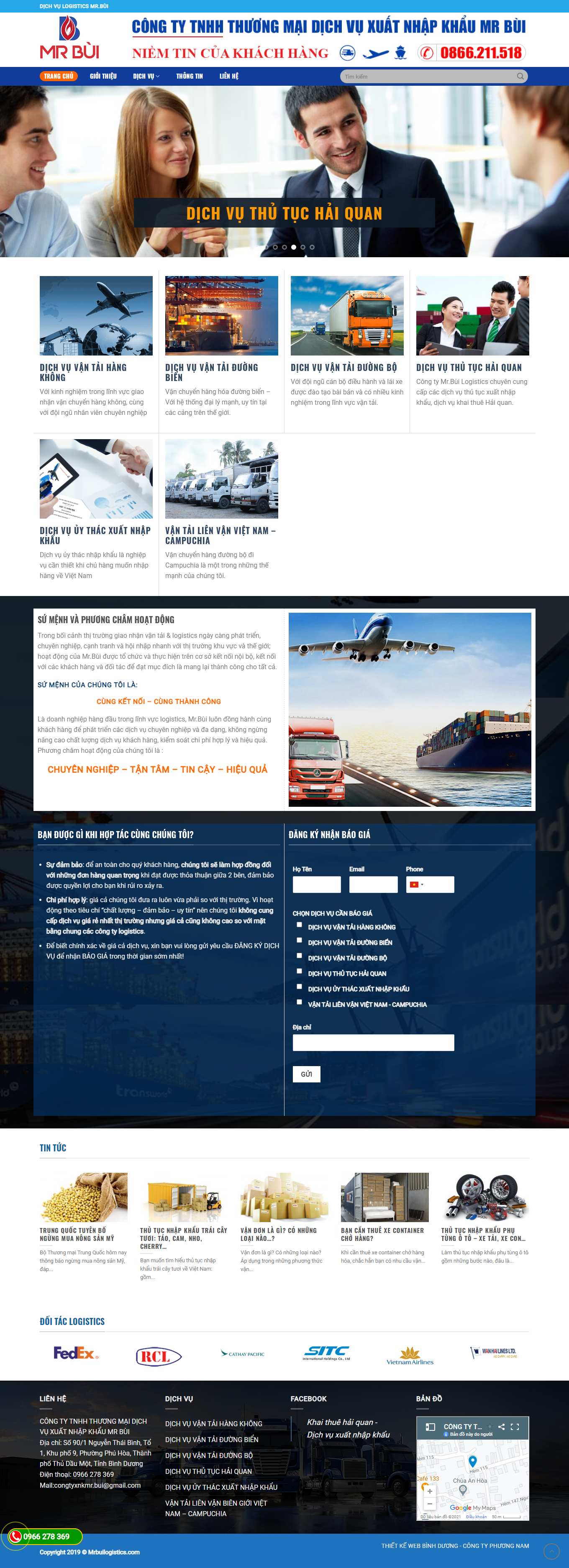 [nhapkhautrungquoc] Thiết kế Website Web xuất nhập khẩu - wwwmrbuilogisticscom