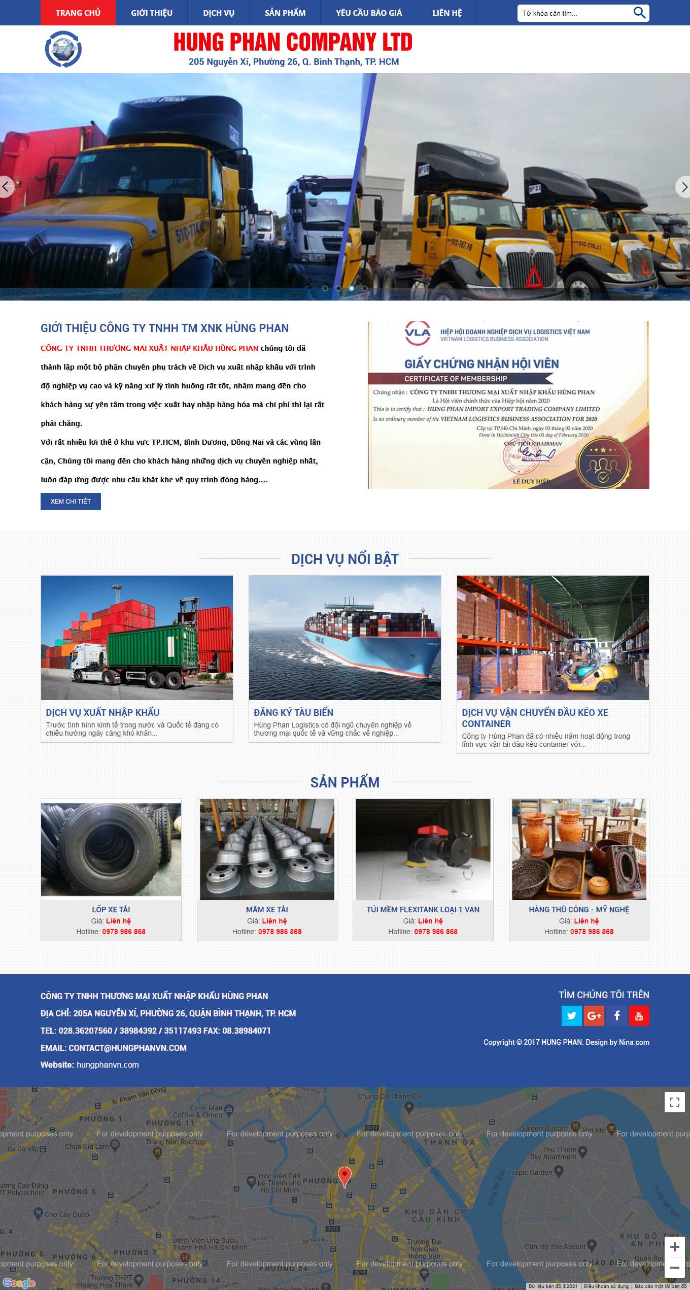 [nhapkhautrungquoc] Thiết kế Website Web xuất nhập khẩu - hungphanvncom