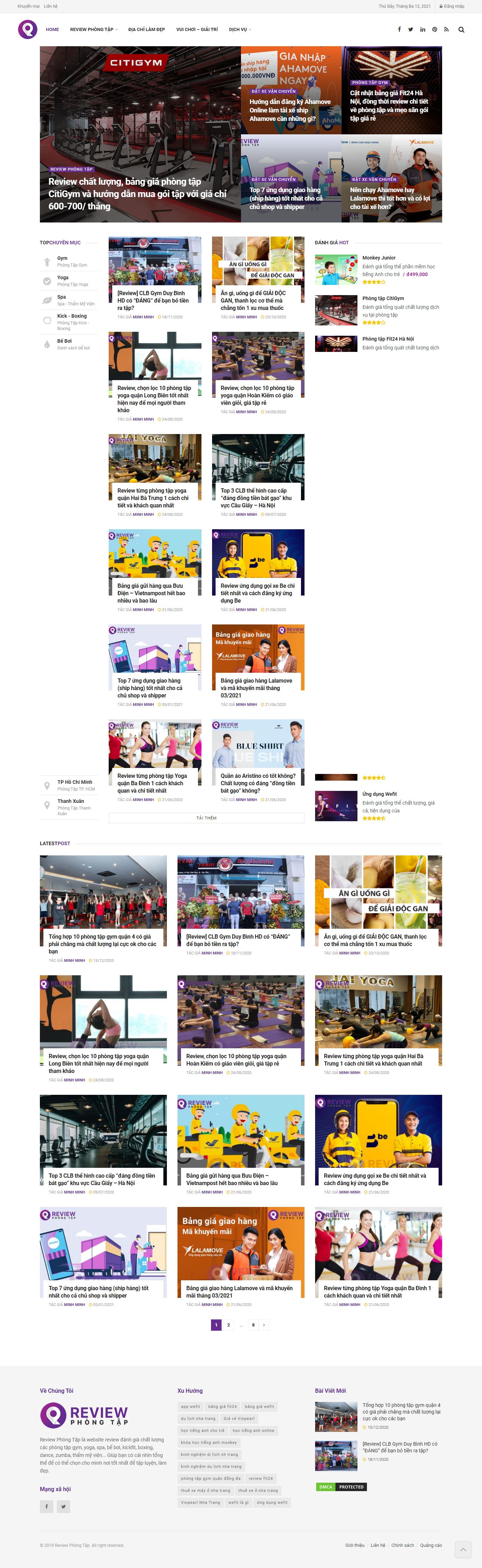 [7gym] Thiết kế Website Web phòng gym - reviewphongtapcom