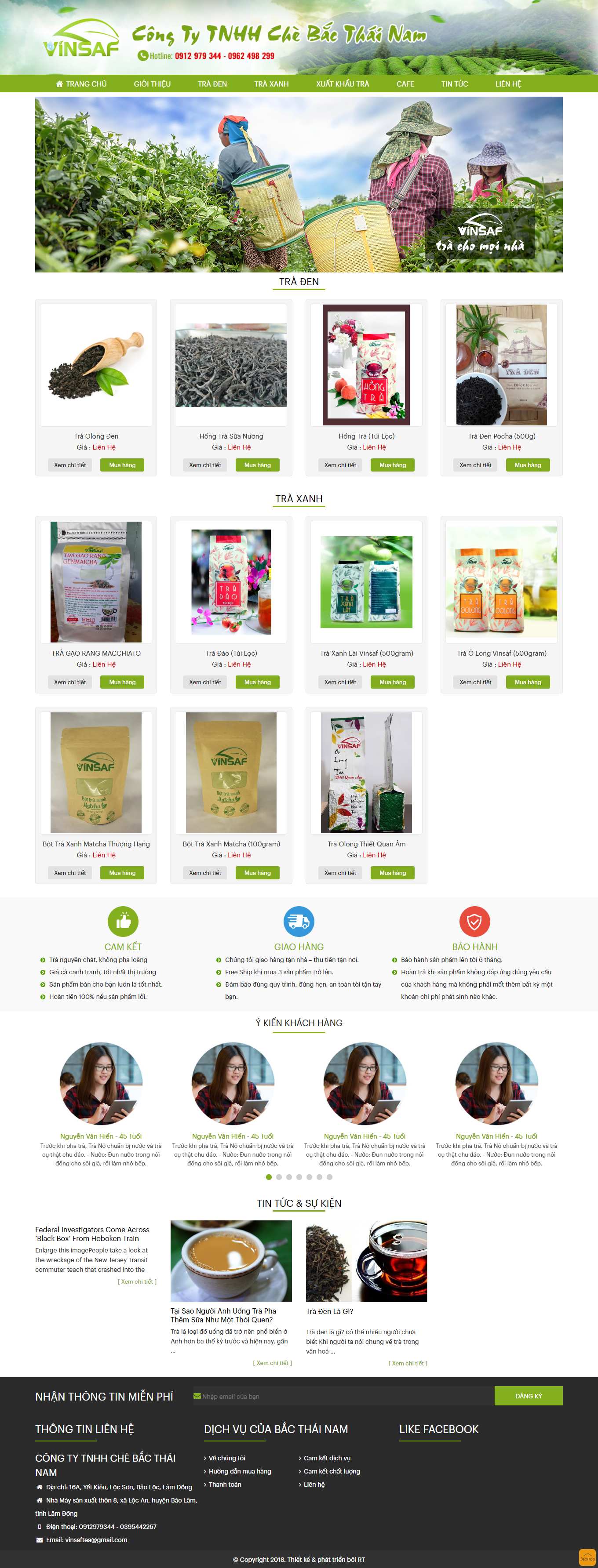 [dotea] Thiết kế Website Web bán chè - vinsafvn