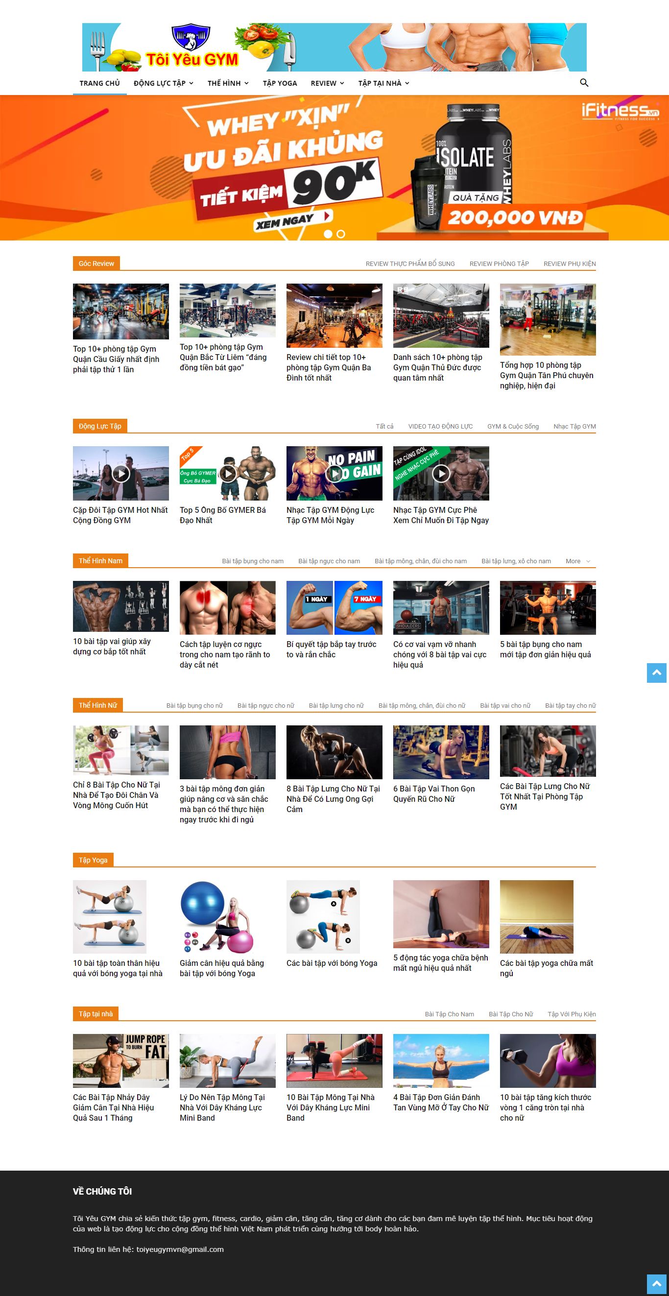 [7gym] Thiết kế Website Web phòng gym - toiyeugymvn