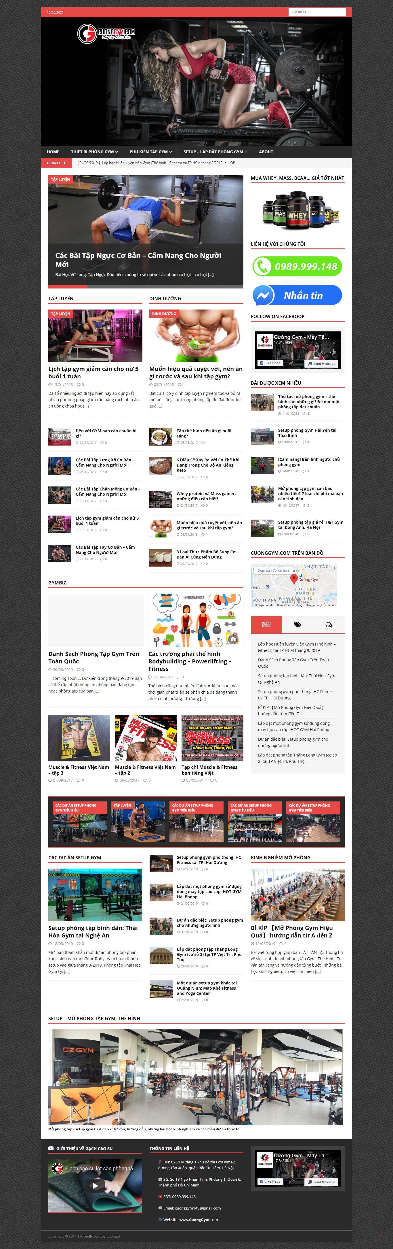 [7gym] Thiết kế Website Web phòng gym - cuonggymcom